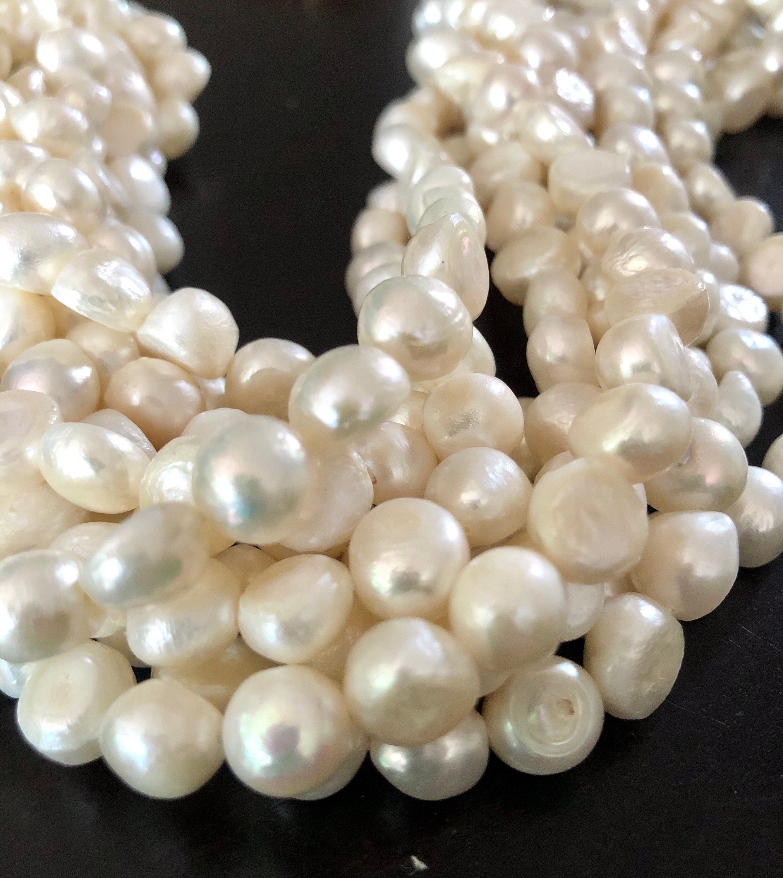 Flash SALE 10-11mm Large baroque Freshwater pearl Corn nugget Pearl Ivory White pearl beads  15'' full strand 40+ pc New Clearance #02003