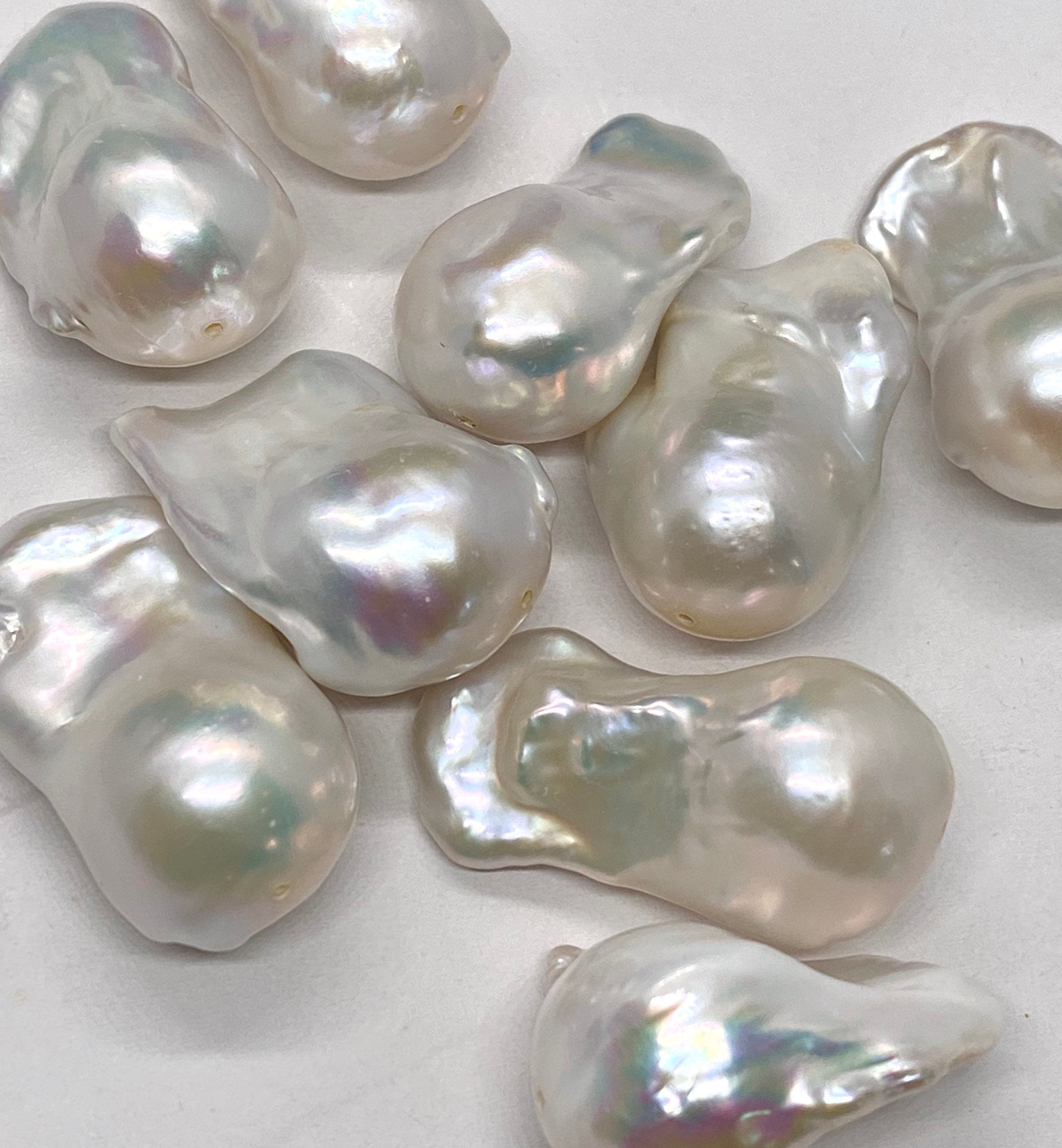 AAA+ Top quality 25-30mmX 15-18mm Unique Huge Fire Flameball Baroque pearl Natural white cultured genuine pearl WOW LUXUARY  #Isabella