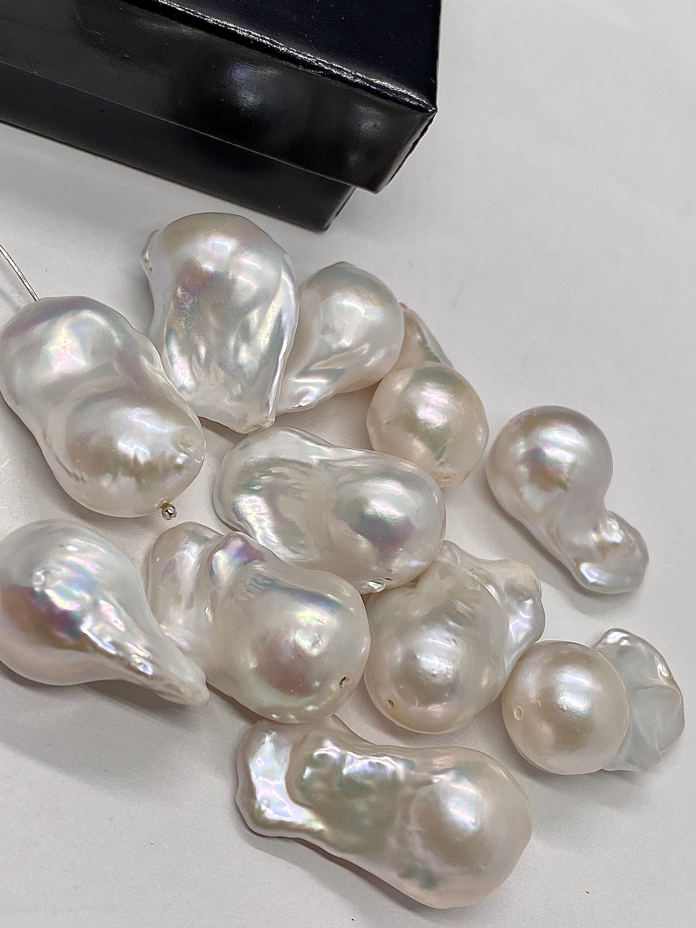 AAA+ Top quality 25-30mmX 15-18mm Unique Huge Fire Flameball Baroque pearl Natural white cultured genuine pearl WOW LUXUARY  #Isabella