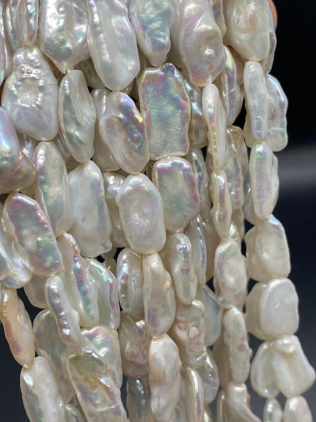 AAA Keshi Biwa Freshwater pearl 20mm X 10mm Large White platinum shinning pearl stick beads 15" full strand 22pc  #KC5017  New arrival Sale