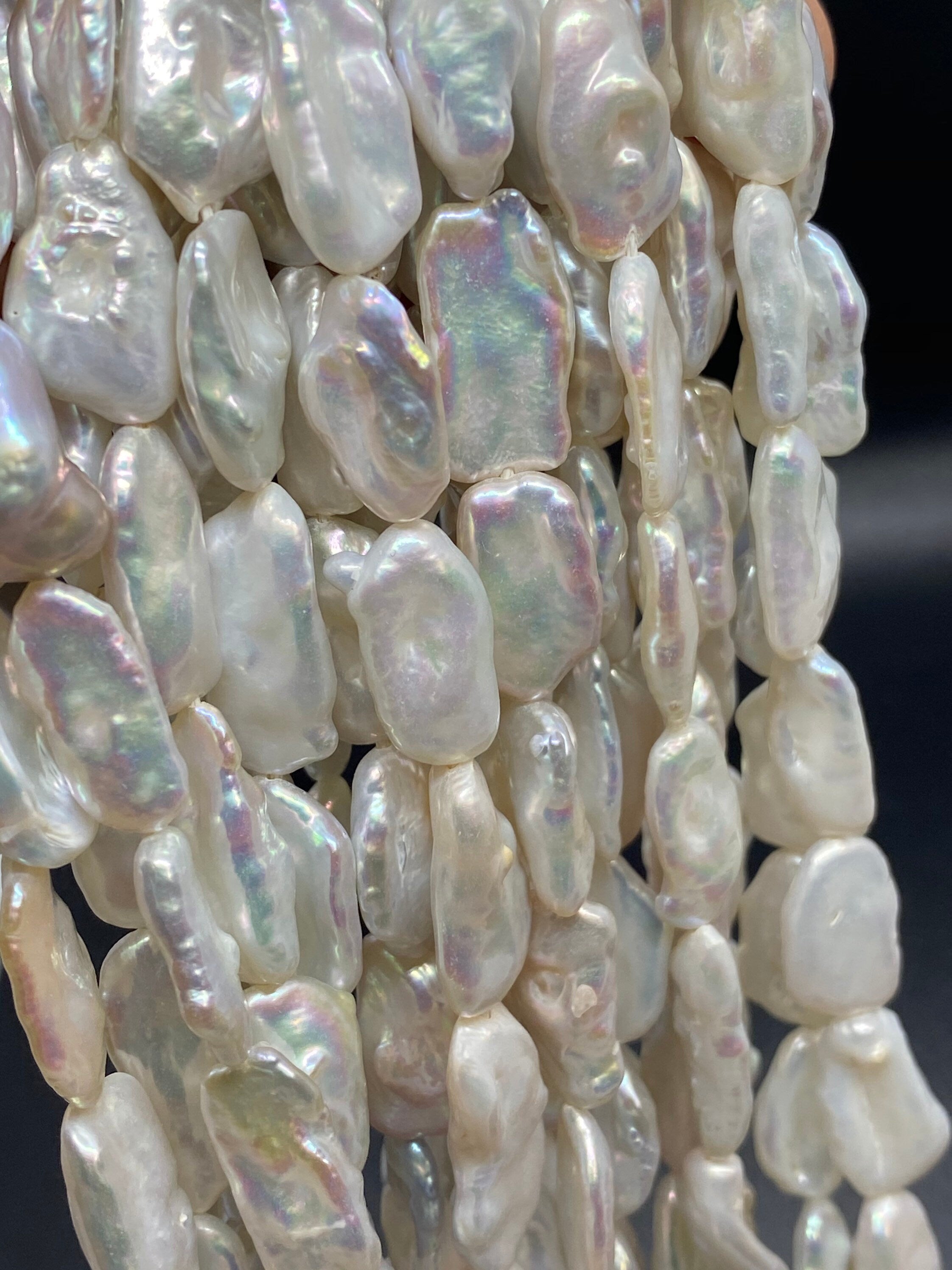 AAA Keshi Biwa Freshwater pearl 20mm X 10mm Large White platinum shinning pearl stick beads 15" full strand 22pc  #KC5017  New arrival Sale