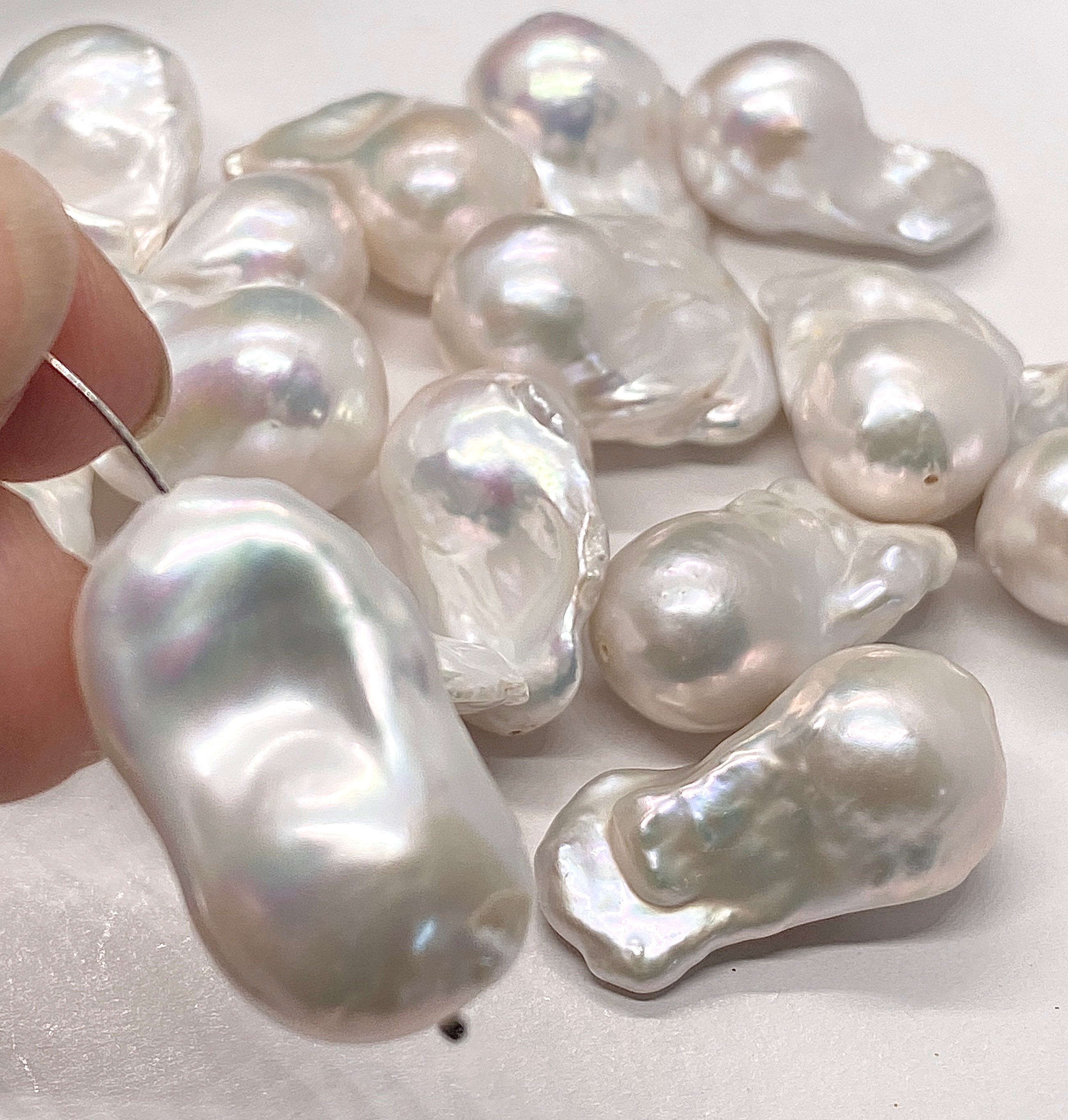 AAA+ Top quality 25-30mmX 15-18mm Unique Huge Fire Flameball Baroque pearl Natural white cultured genuine pearl WOW LUXUARY  #Isabella