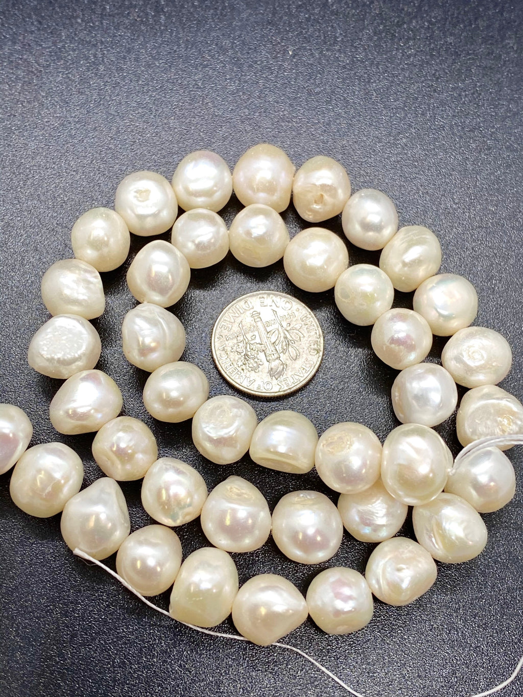 AA 10-11mm Large Baroque Pearl Ivory white cream Freshwater pearl beads Pebble nugget shape 16" 42pc loose pearl----New Arrival SALE #BA4104