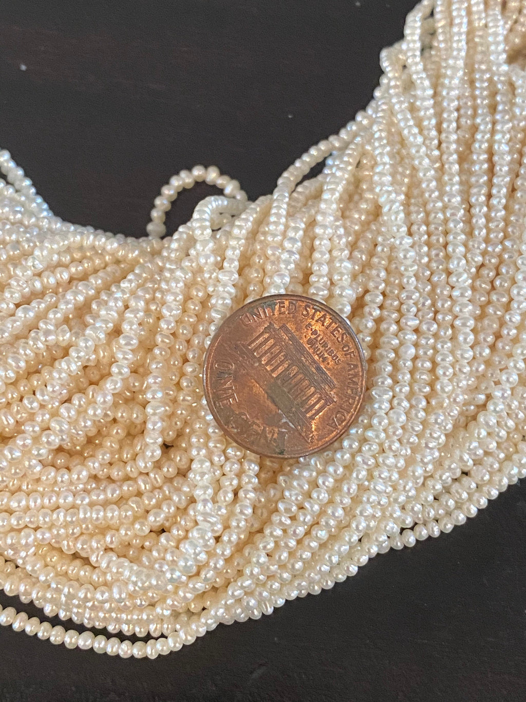 NEW AA+  1.5-2mm Tinny Seed luster white Potato Round off  Freshwater Pearl 15" full strand 220+ pc Cute seed pearl beads #SD7010 SALE