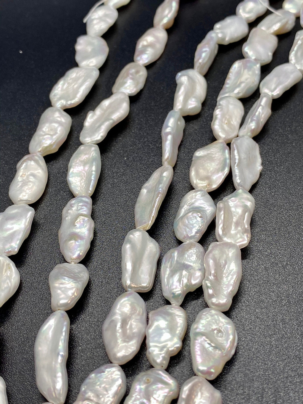 AAA Keshi Biwa Freshwater pearl 20mm X 10mm Large White platinum shinning pearl stick beads 15" full strand 22pc  #KC5017  New arrival Sale