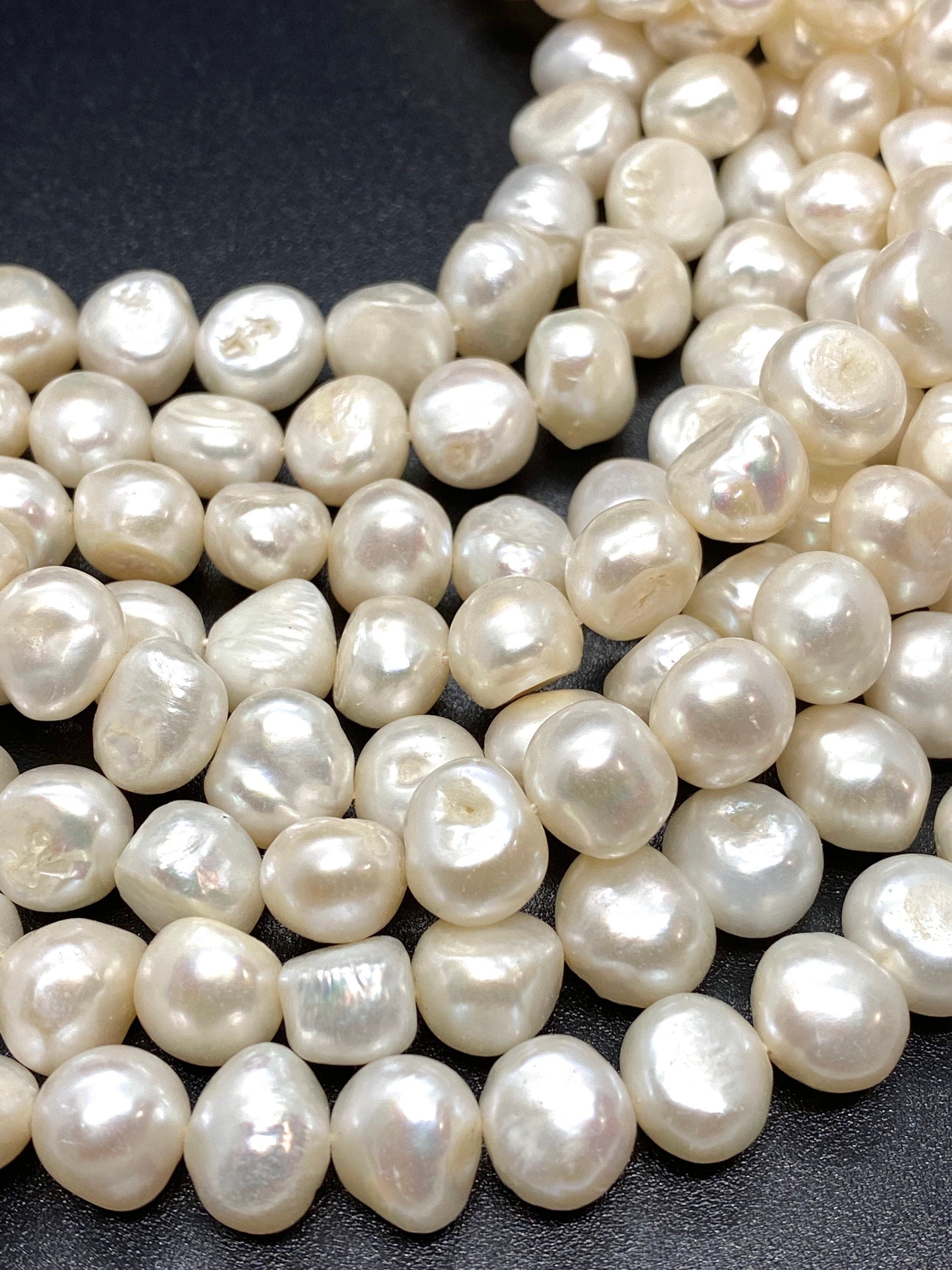 AA+ 10-11mm Big Baroque Pearl Ivory white cream Freshwater pearl beads Pebble nugget shape 16" 45pc loose pearl----New Arrival SALE #BA4105
