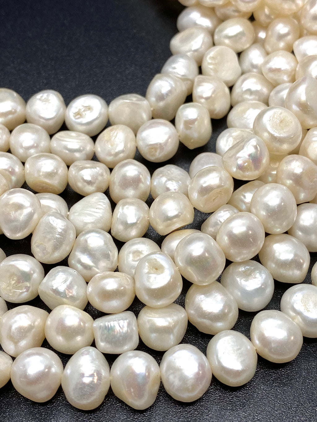 AA 10-11mm Large Baroque Pearl Ivory white cream Freshwater pearl beads Pebble nugget shape 16" 42pc loose pearl----New Arrival SALE #BA4104