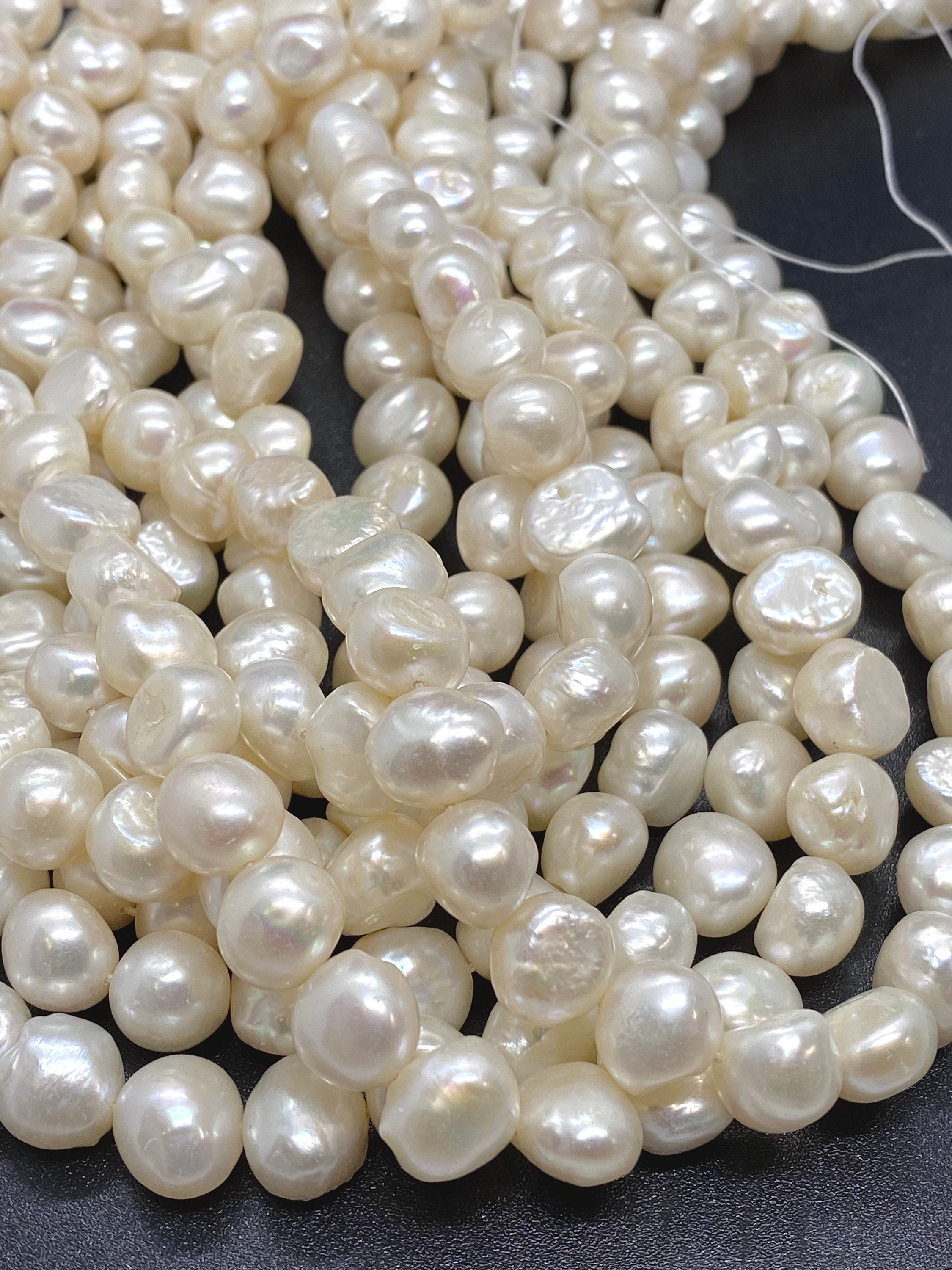 AA+ 10-11mm Big Baroque Pearl Ivory white cream Freshwater pearl beads Pebble nugget shape 16" 45pc loose pearl----New Arrival SALE #BA4105