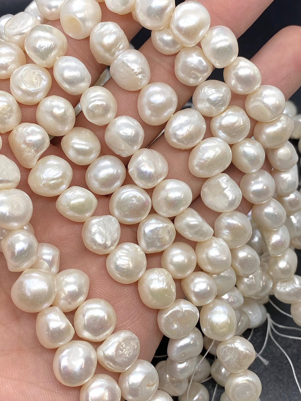 AA 10-11mm Large Baroque Pearl Ivory white cream Freshwater pearl beads Pebble nugget shape 16" 42pc loose pearl----New Arrival SALE #BA4104