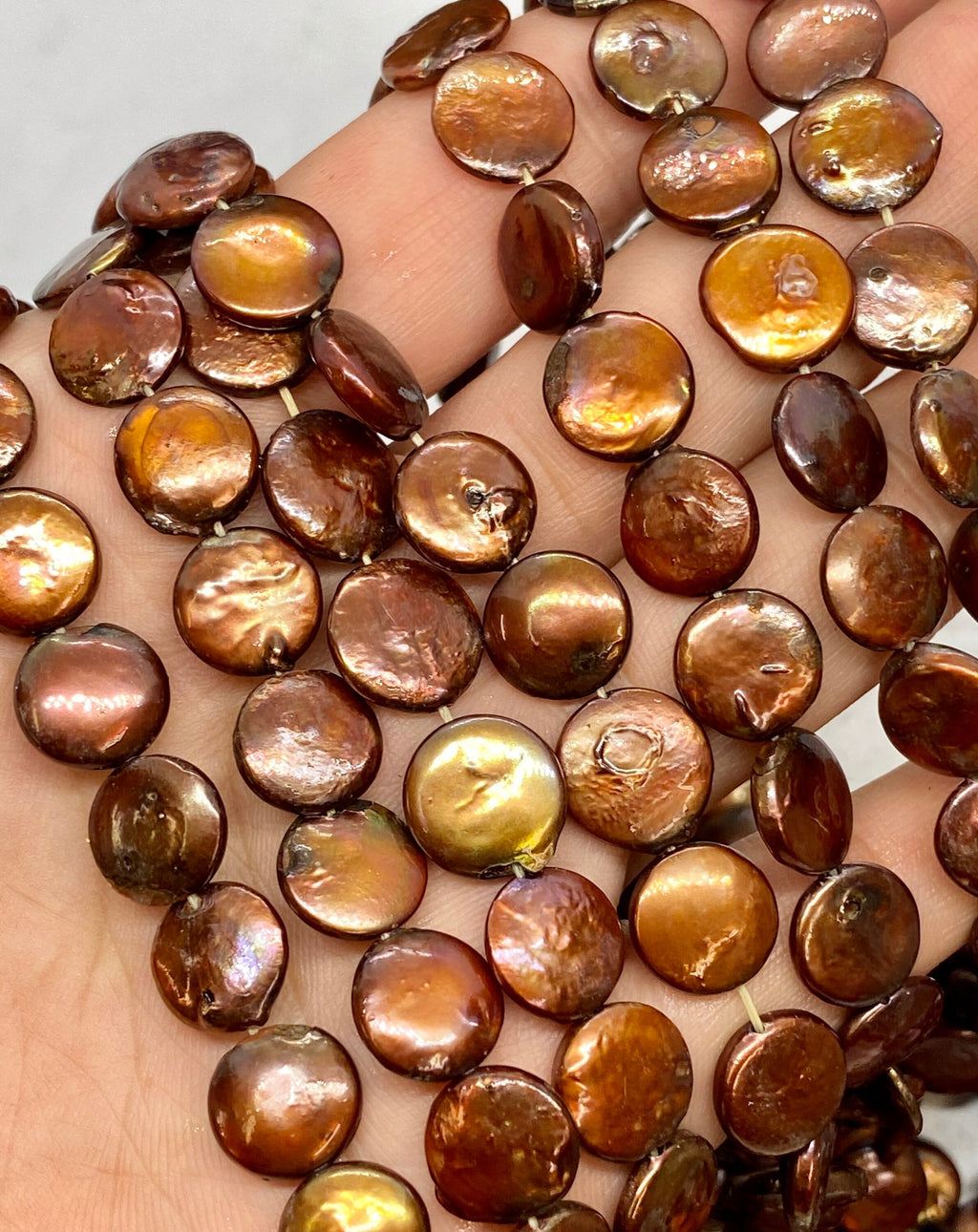 10-11mm coin pearl Dark Brown Freshwater Pearl baroque coin pearl luster NEW COLOR for design wedding 15" full strand beads Barging