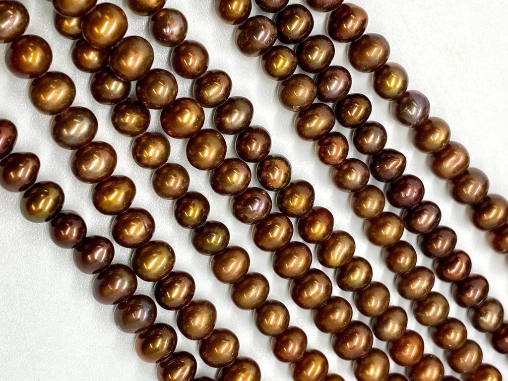 AAA 4-5mm Dark Brown bronze Seed Pearl Round off Freshwater Pearl 15.5" full strand 90+pc petite pearl beads little girl pearl HOT DEAL