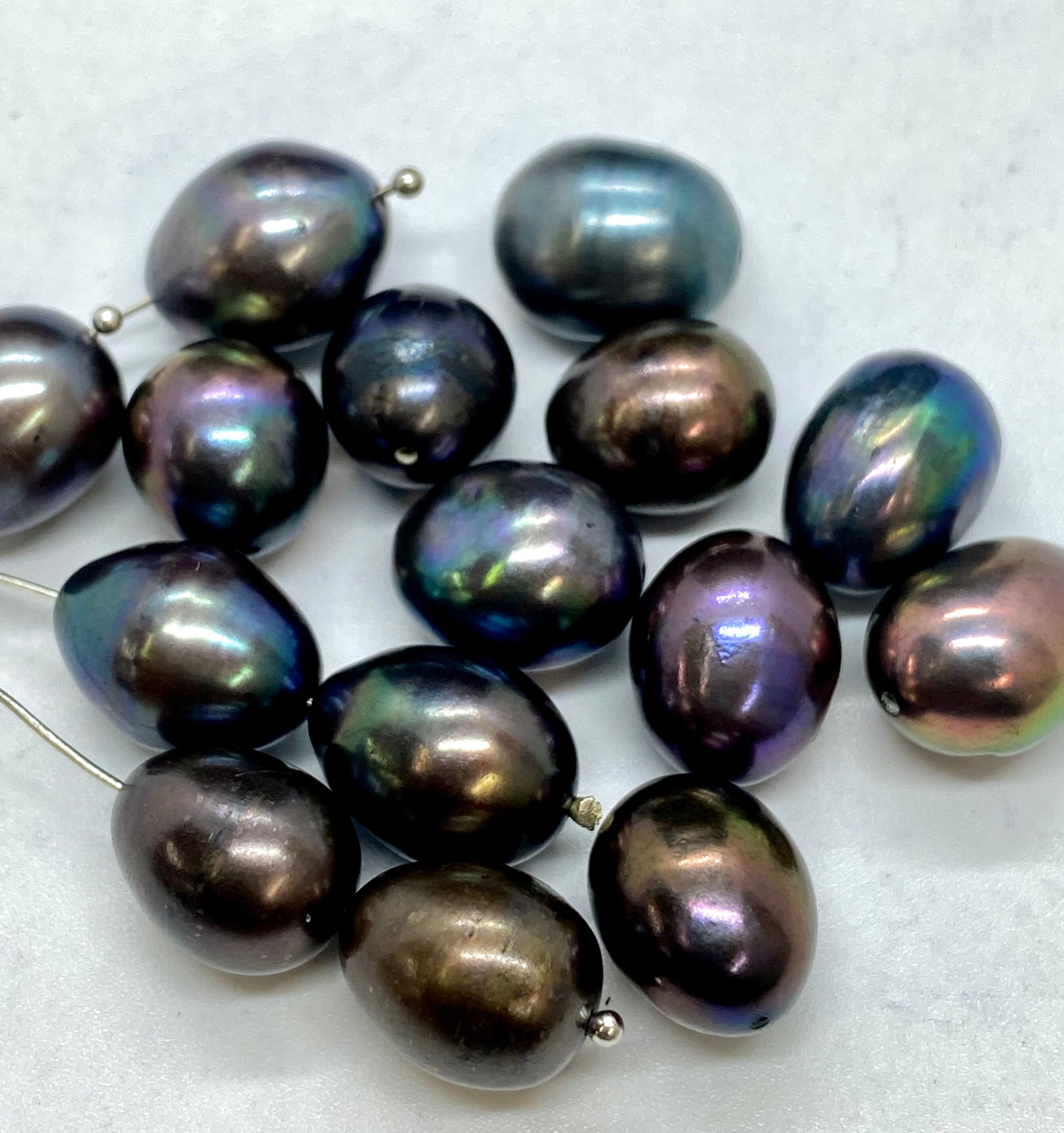 AAA Quality 10mmX 13mm Teardrop Freshwater Pearl, pebble baroque, Peacock Oval stunning matched pair pearl, dangle Bridal earring #EP9010