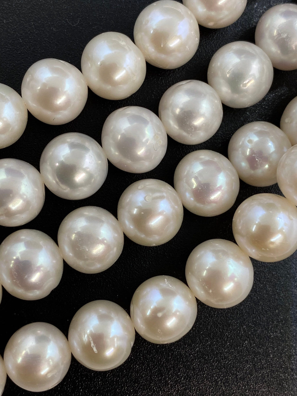 A~AA High quality Luster 9.5-10.5mm round off Freshwater Pearl Ivory White Pearl Beads 15.5'' Full Strand 40+ pc genuine pearl---#RS3010