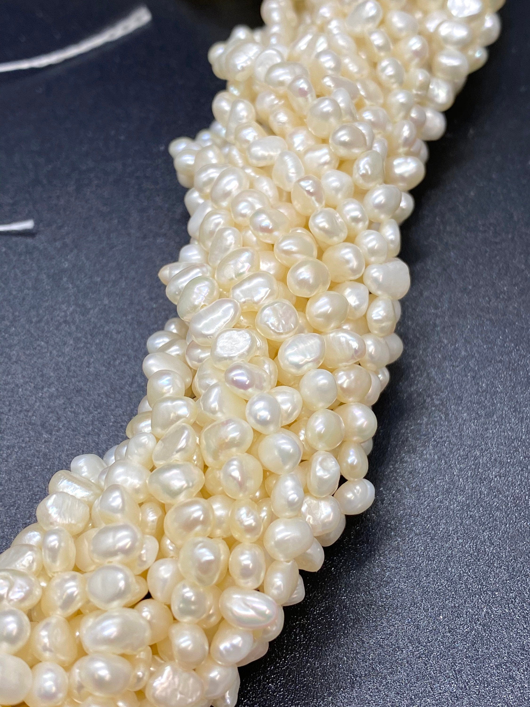 AAor AAA 5-6mm small baroque nugget pearl, full strand corn freshwater pearl, ivory white color pearl 14“ 70+pc beads---Wholesale promotion