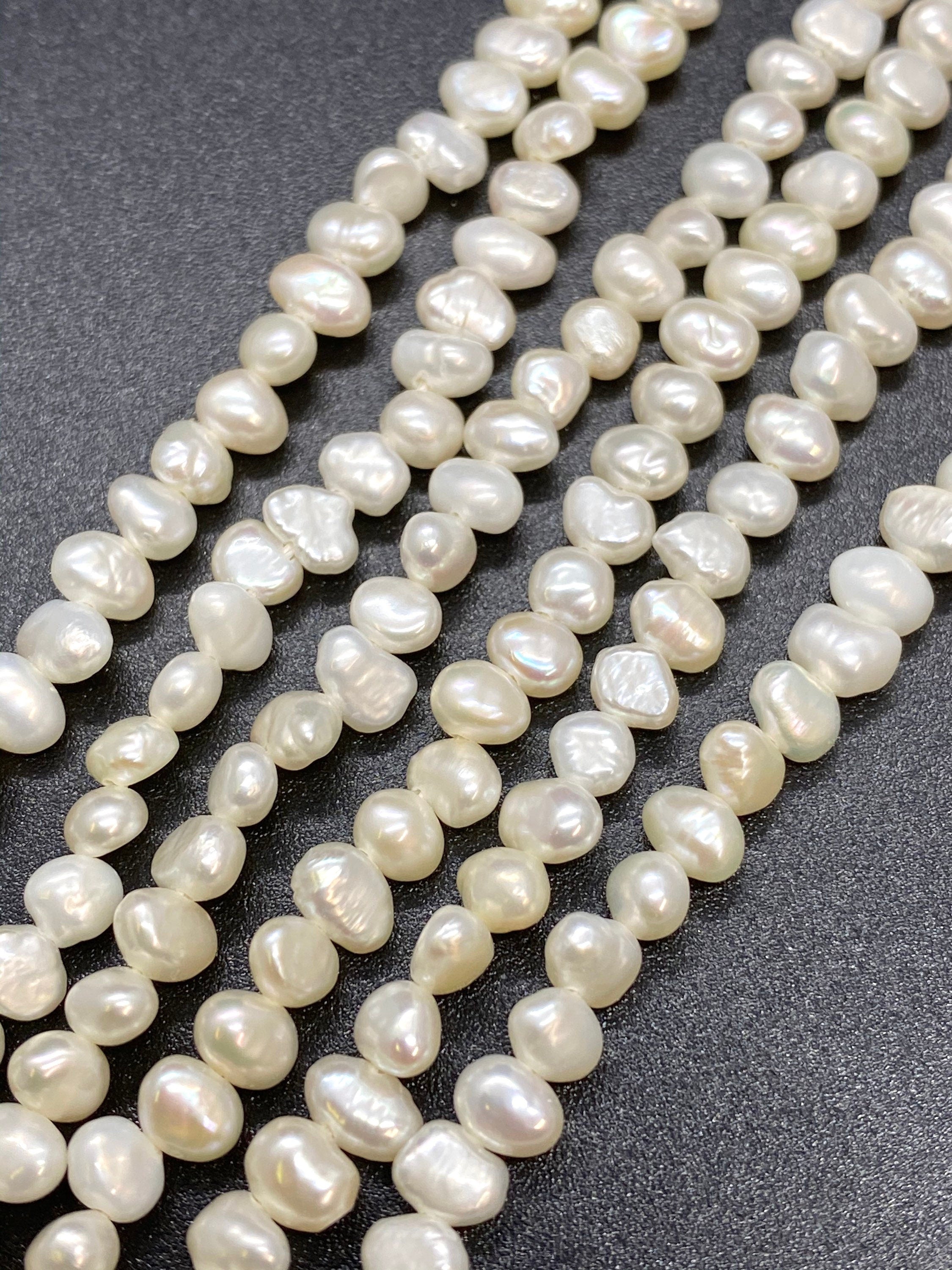 AAor AAA 5-6mm small baroque nugget pearl, full strand corn freshwater pearl, ivory white color pearl 14“ 70+pc beads---Wholesale promotion