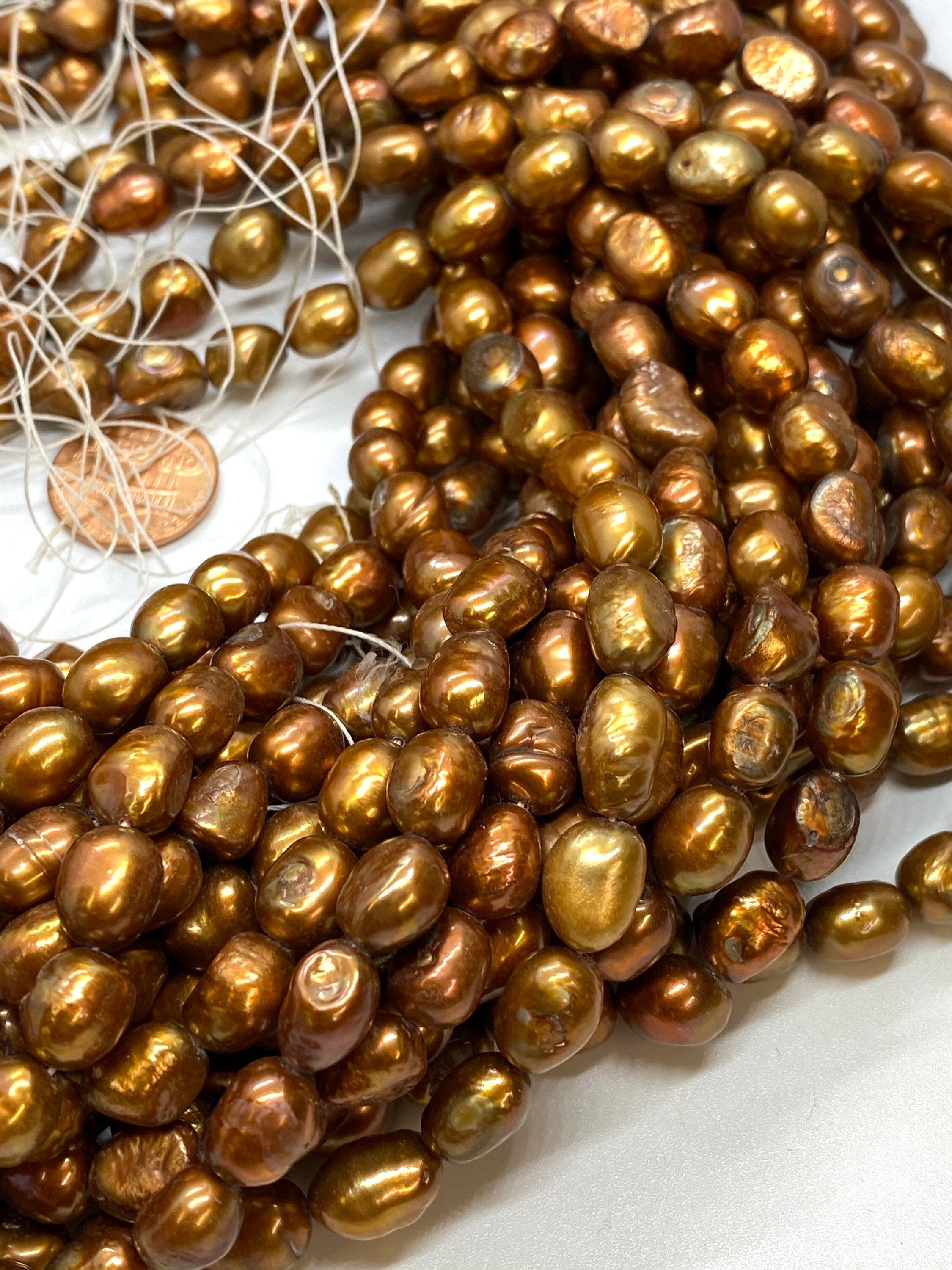 Flash SALE 8x10mm Brown Bronze rice baroque pearl, Freshwater Pearl, stunning color clearance sale , Dollar Pearl --016