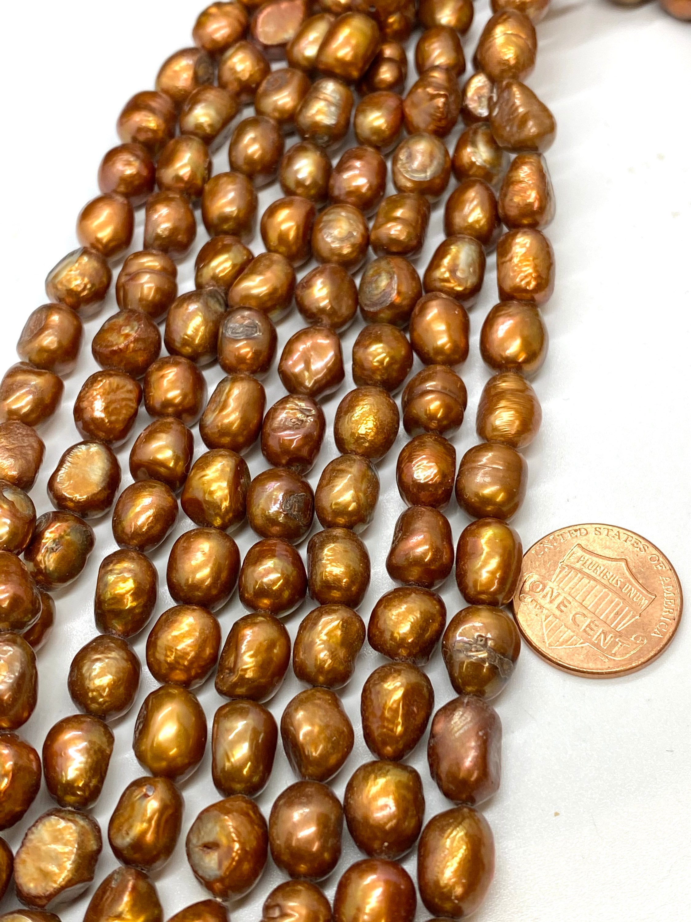 Flash SALE 8x10mm Brown Bronze rice baroque pearl, Freshwater Pearl, stunning color clearance sale , Dollar Pearl --016