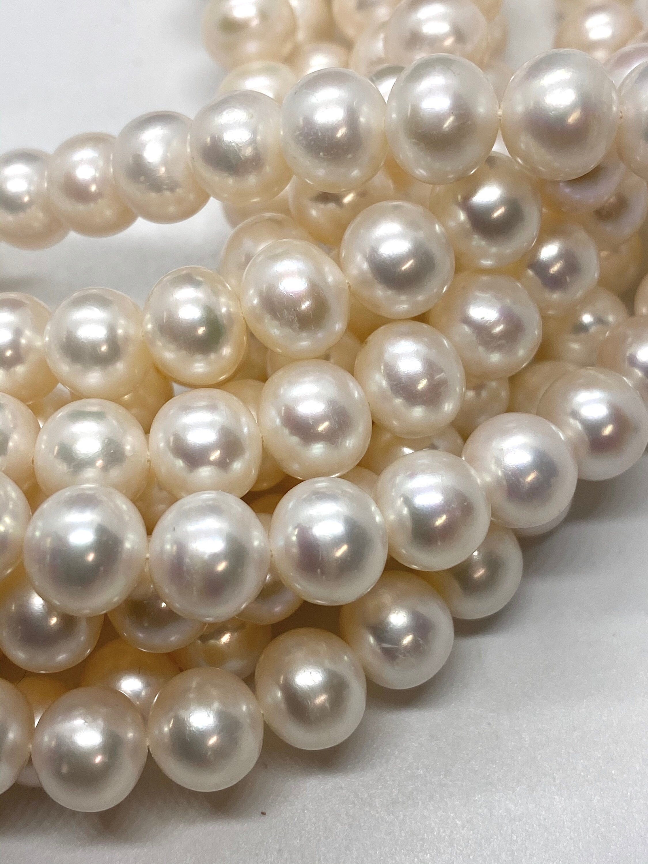 50% OFF AAA 9-10mm Round Freshwater Pearl roundel Potato Pearl Natural Luster White 15'' Full Strand genuine pearl #RS3004LDA --Wholesale