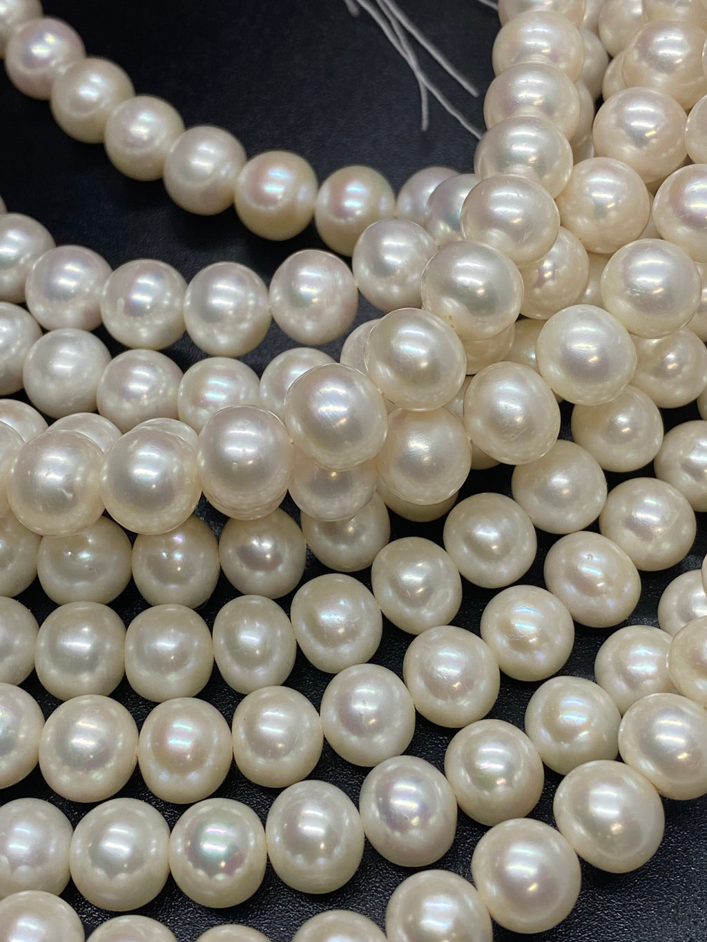 50% OFF AAA 9-10mm Round Freshwater Pearl roundel Potato Pearl Natural Luster White 15'' Full Strand genuine pearl #RS3004LDA --Wholesale