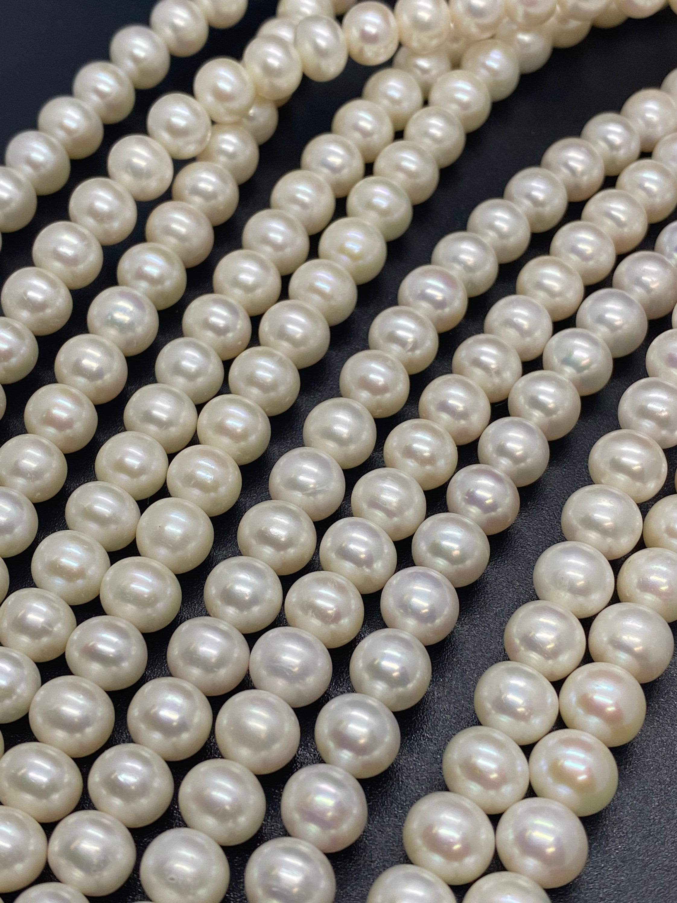 50% OFF AAA 9-10mm Round Freshwater Pearl roundel Potato Pearl Natural Luster White 15'' Full Strand genuine pearl #RS3004LDA --Wholesale