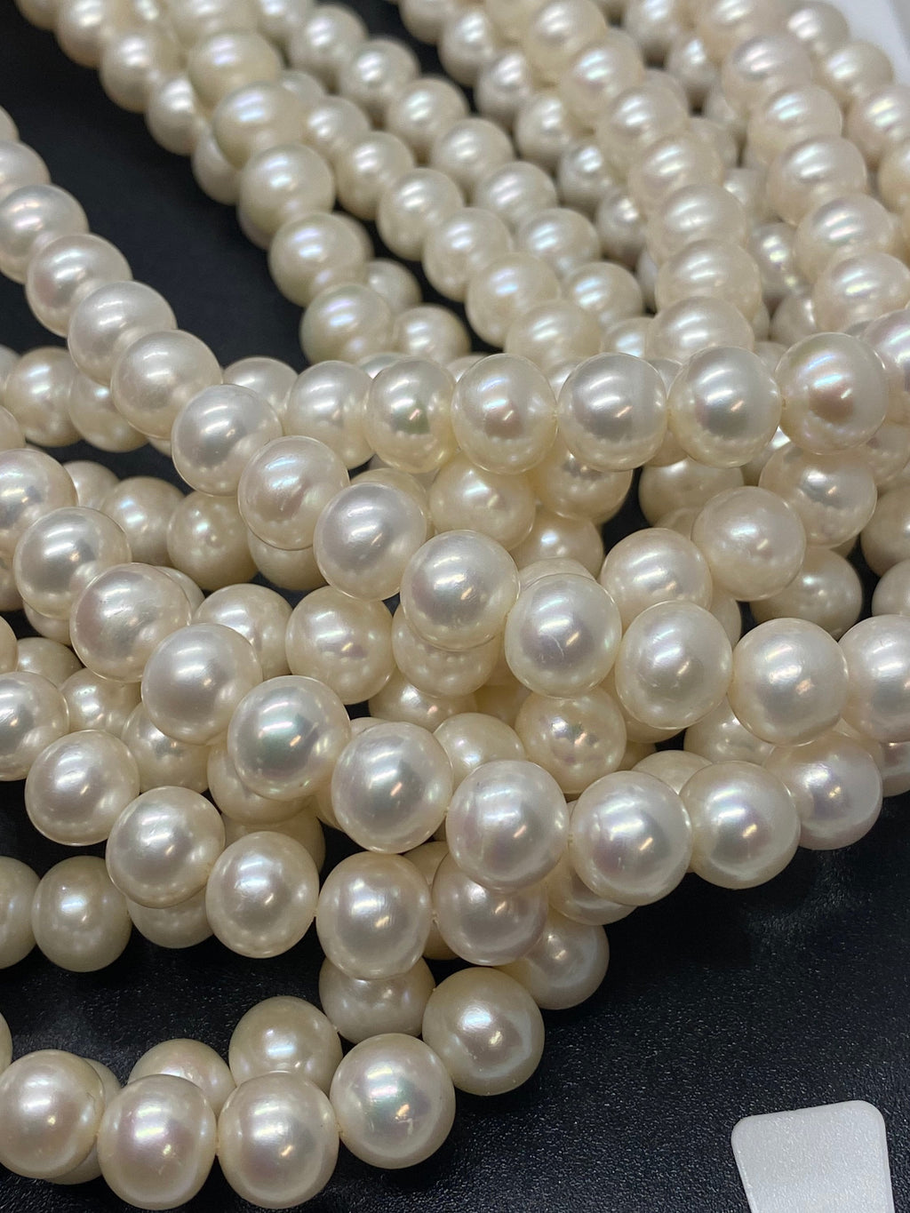 50% OFF AAA 9-10mm Round Freshwater Pearl roundel Potato Pearl Natural Luster White 15'' Full Strand genuine pearl #RS3004LDA --Wholesale