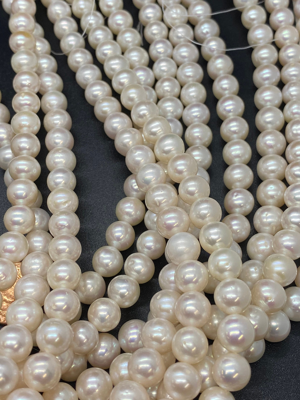 Sale 9-10mm A~AA Round Freshwater Pearl Potato Pearl Natural Luster White 15'' Full Strand genuine pearl #RS3004RD--New!
