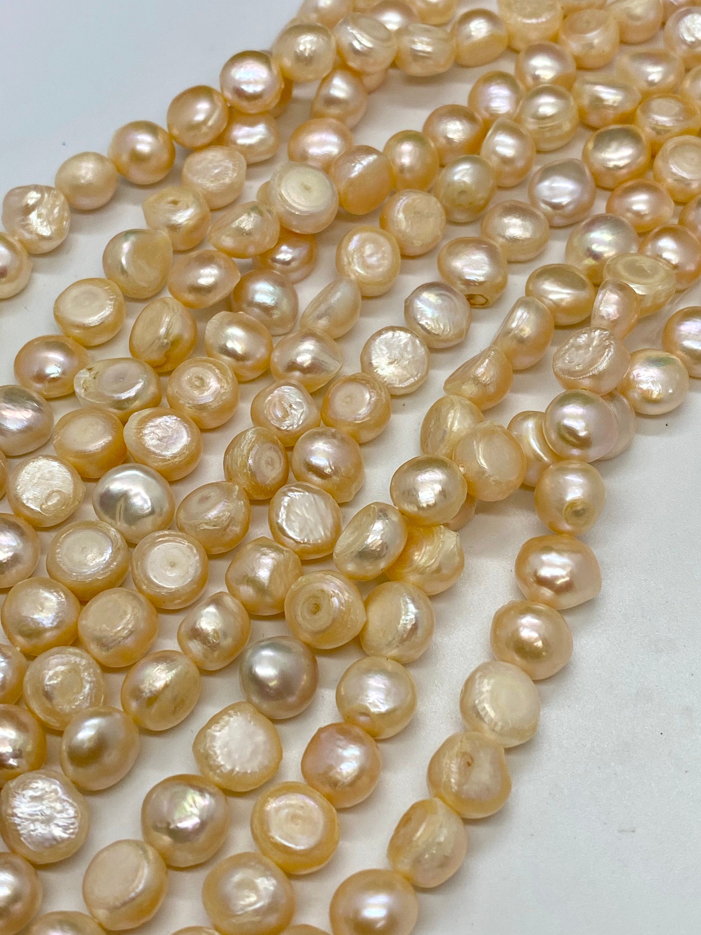 Flash SALE 10mm Large baroque Freshwater pearl Corn nugget Pearl peach champagne  pearl beads  15'' full strand 40+ pc New Clearance #02003P