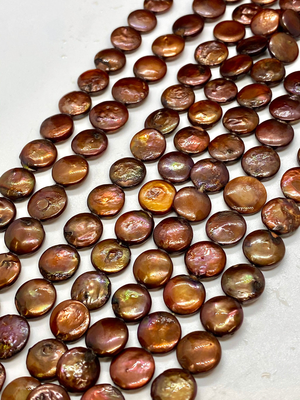10-11mm coin pearl Dark Brown Freshwater Pearl baroque coin pearl luster NEW COLOR for design wedding 15" full strand beads Barging