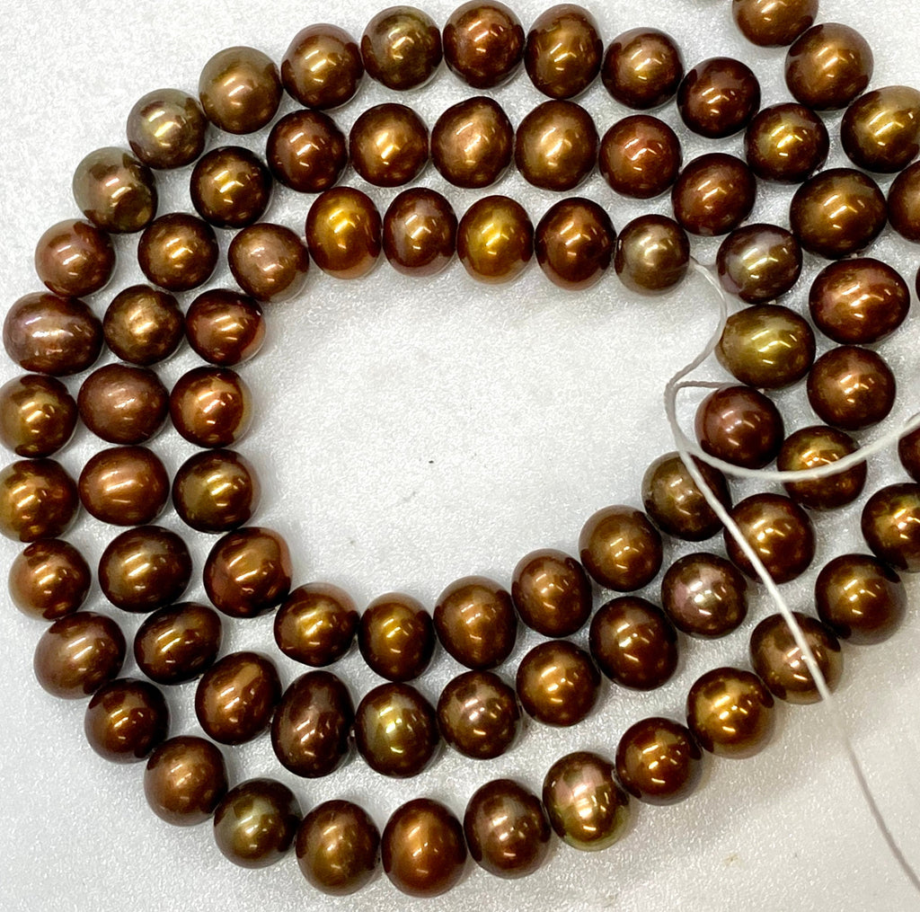 AAA 4-5mm Dark Brown bronze Seed Pearl Round off Freshwater Pearl 15.5" full strand 90+pc petite pearl beads little girl pearl HOT DEAL