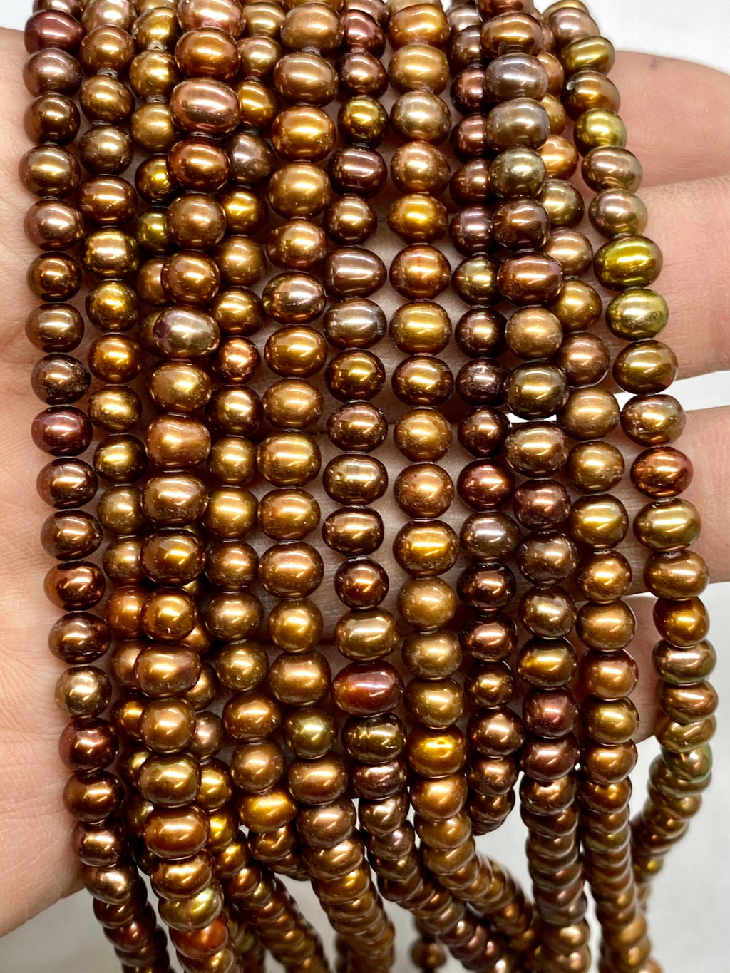 AAA 4-5mm Dark Brown bronze Seed Pearl Round off Freshwater Pearl 15.5" full strand 90+pc petite pearl beads little girl pearl HOT DEAL