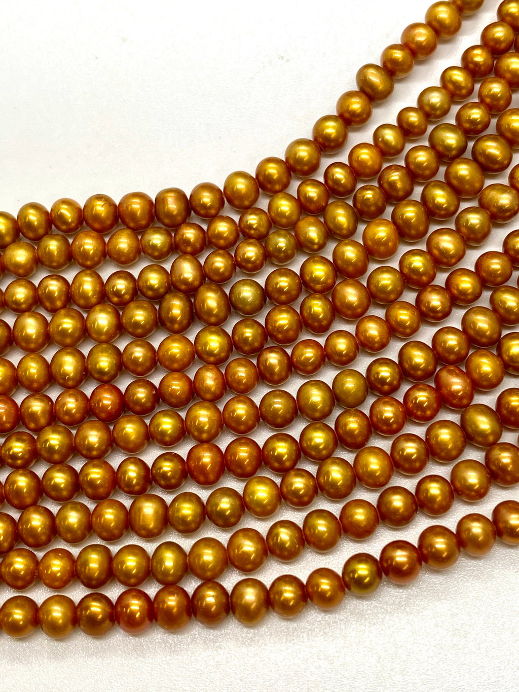 AAA 4-5mm Golden yellow Bronze Seed Pearl Round off Freshwater Pearl 15.5" full strand 90+pc petite pearl beads little girl pearl HOT DEAL