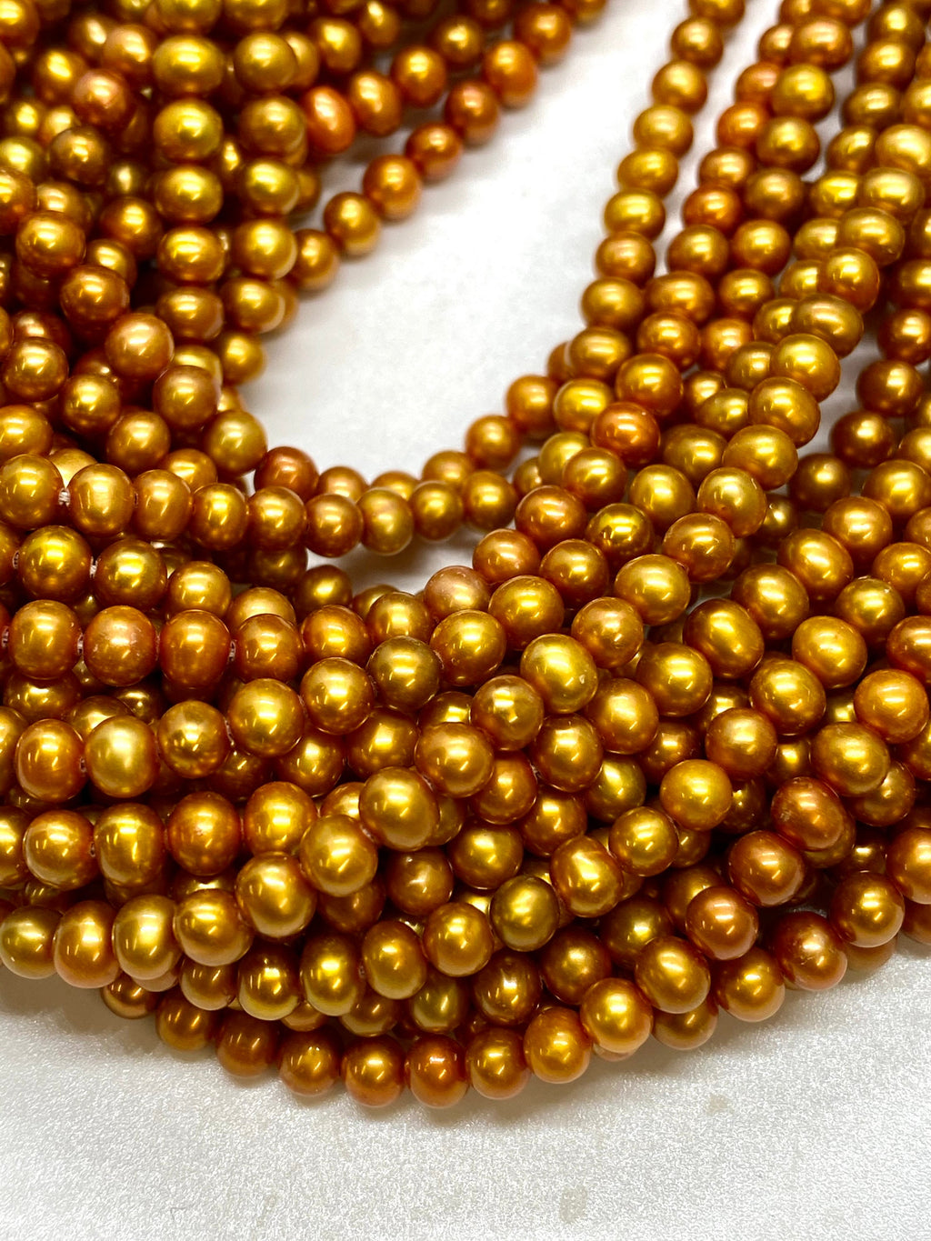 AAA 4-5mm Golden yellow Bronze Seed Pearl Round off Freshwater Pearl 15.5" full strand 90+pc petite pearl beads little girl pearl HOT DEAL