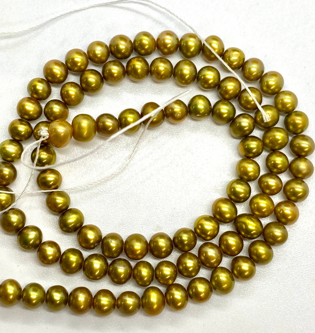 AAA 4-5mm Fresh olive Green Seed Pearl Round off Freshwater Pearl 15.5" full strand 90+pc petite pearl beads little girl pearl HOT DEAL
