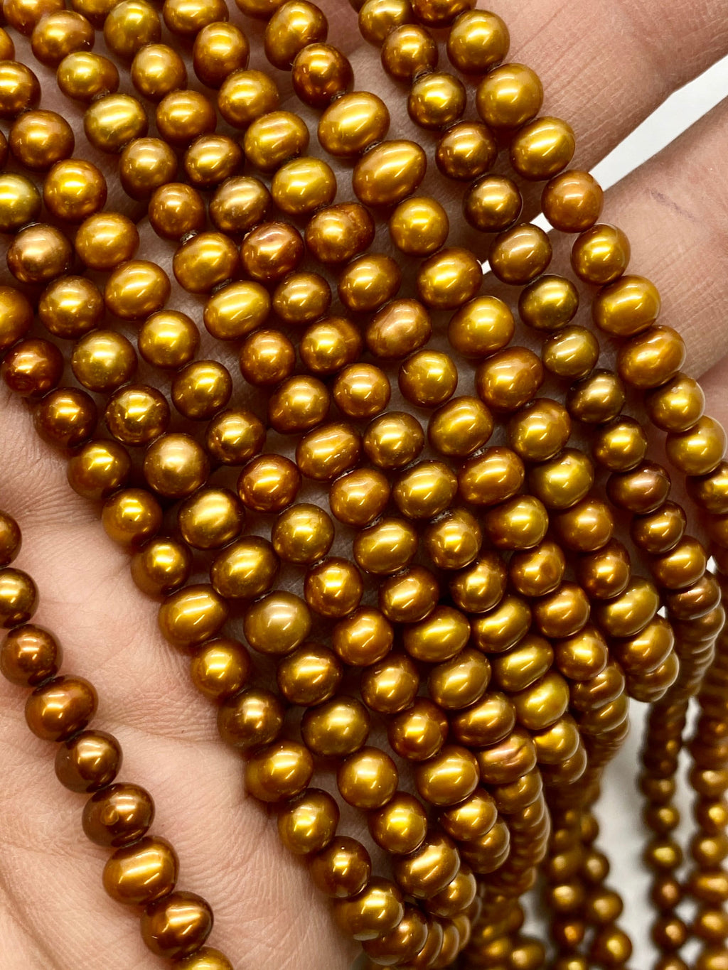 AAA 4-5mm Light Brown Seed Pearl Round off Freshwater Pearl, 15.5" full strand 90+pc petite pearl beads loose pearl HOT Deal 014