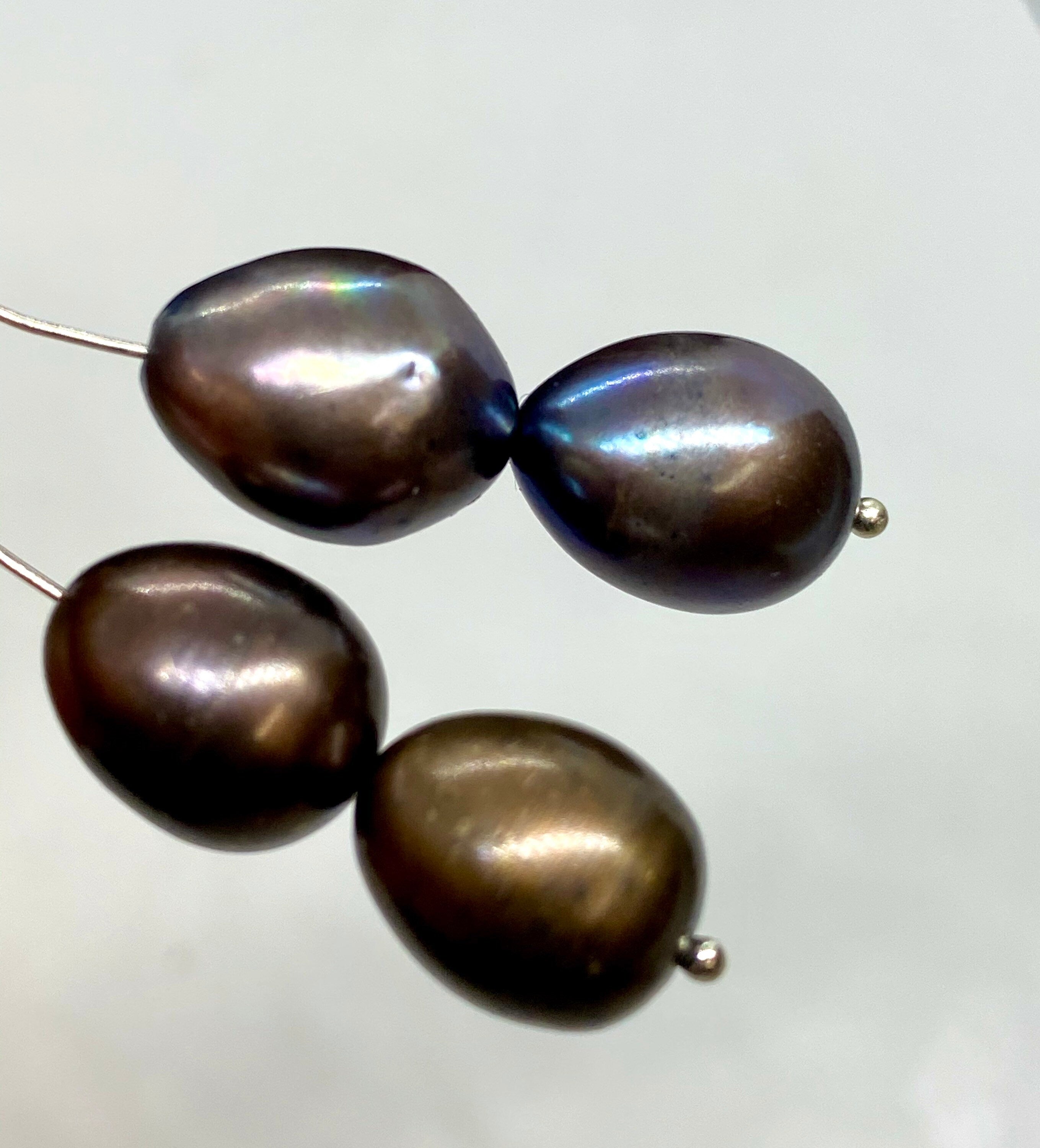 AAA Quality 10mmX 13mm Teardrop Freshwater Pearl, pebble baroque, Peacock Oval stunning matched pair pearl, dangle Bridal earring #EP9010