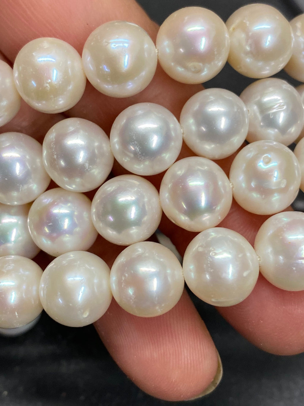 AA 9.5-10mm Large Hole Pearl, Round potato Freshwater Pearl, Ivory white loose pearl beads set 2.2mm 3mm hole SALE 30% OFF #LH8010A