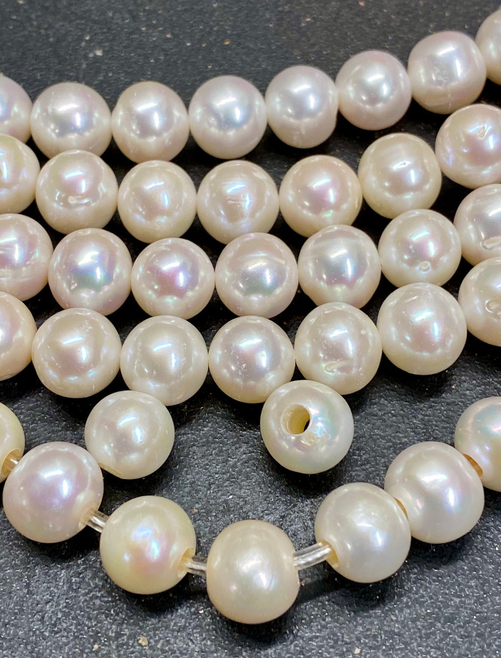 AA 9.5-10mm Large Hole Pearl, Round potato Freshwater Pearl, Ivory white loose pearl beads set 2.2mm 3mm hole SALE 30% OFF #LH8010A