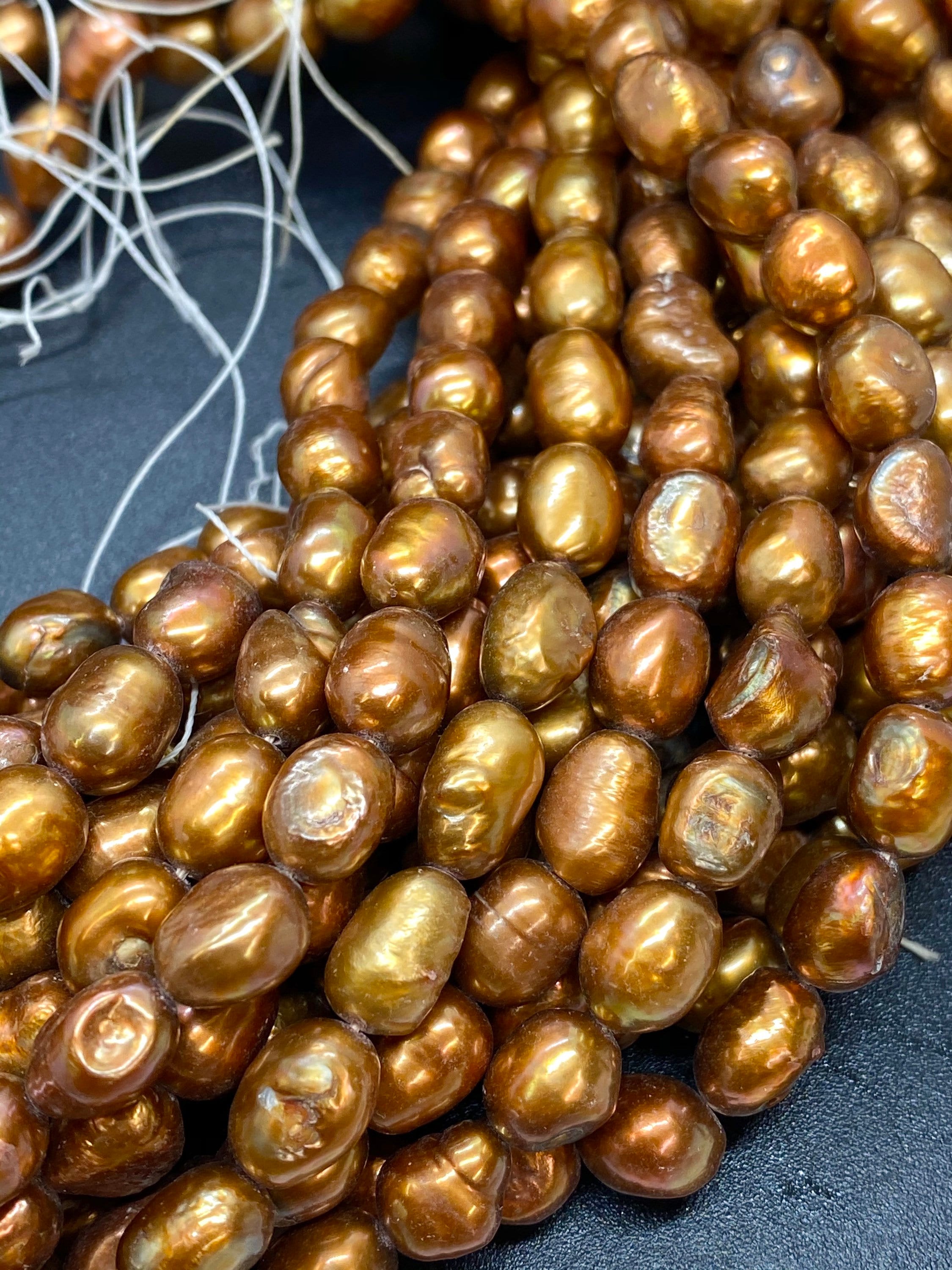 Flash SALE 8x10mm Brown Bronze rice baroque pearl, Freshwater Pearl, stunning color clearance sale , Dollar Pearl --016