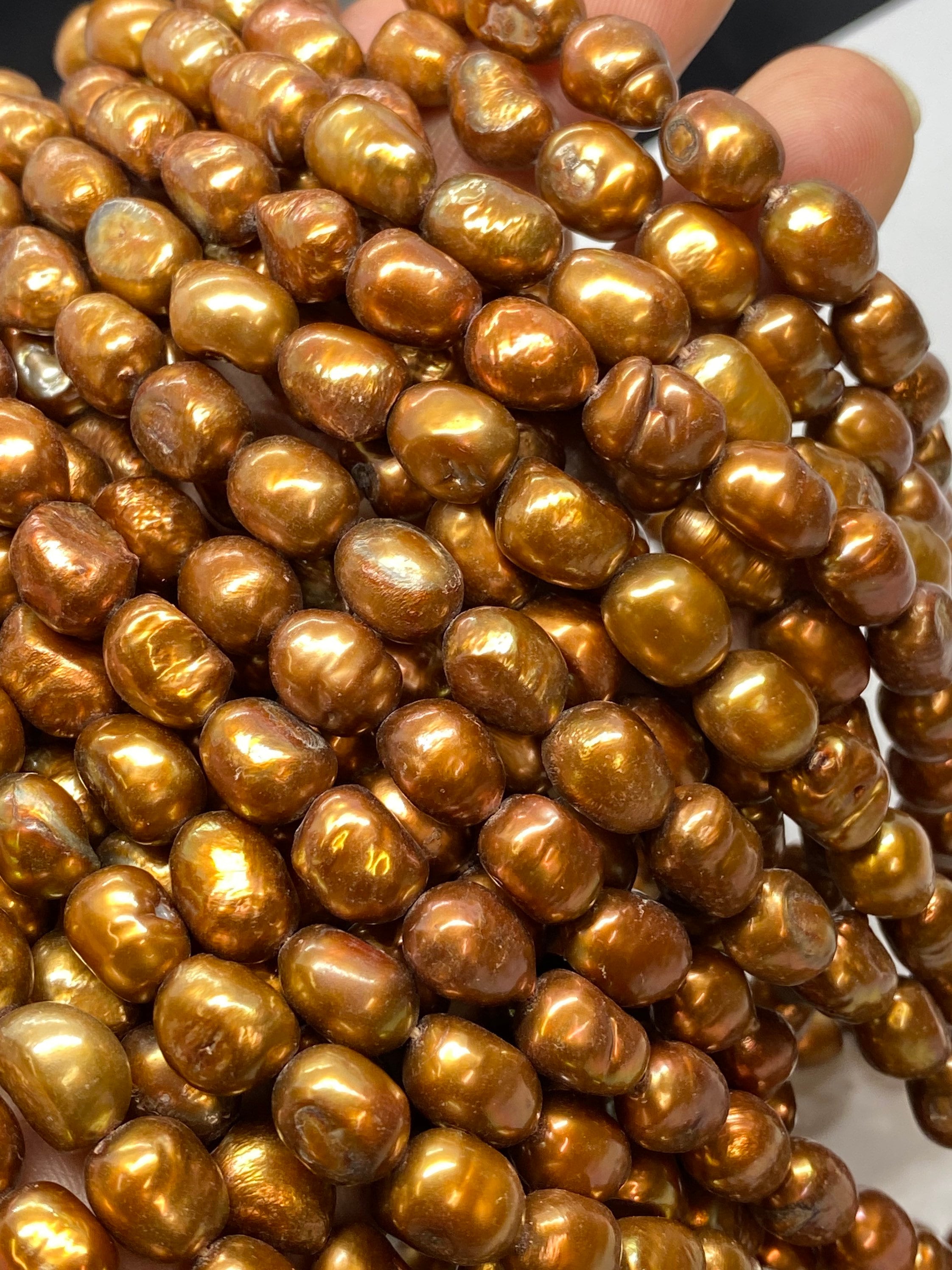 Flash SALE 8x10mm Brown Bronze rice baroque pearl, Freshwater Pearl, stunning color clearance sale , Dollar Pearl --016