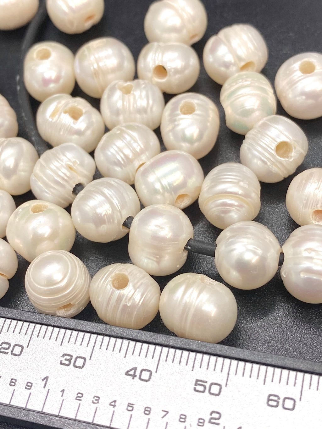 20pc Large Hole 11mm+ Freshwater Pearl 2.5mm+ hole, AA white genuine pearl, Large round Baroque Pearl, beautiful regular circle LH8062