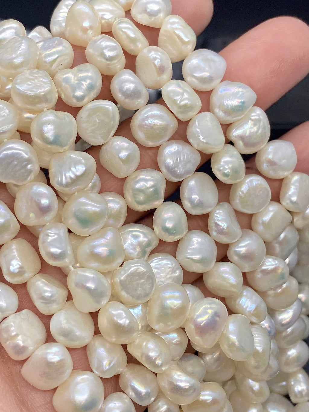 AAA High quality 10-11mm Big Baroque Pearl Ivory white Freshwater pearls Pebble nugget shape 15" 42+pc loose pearl beads New SALE #BA4105A