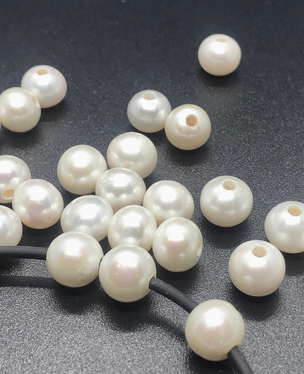 9-9.5mm AA quality Round Ivory white Large Hole Freshwater Pear 10 pc set 1.8mm 2.2mm 3mm hole SALE 40% OFF #LH820095 New Arrival
