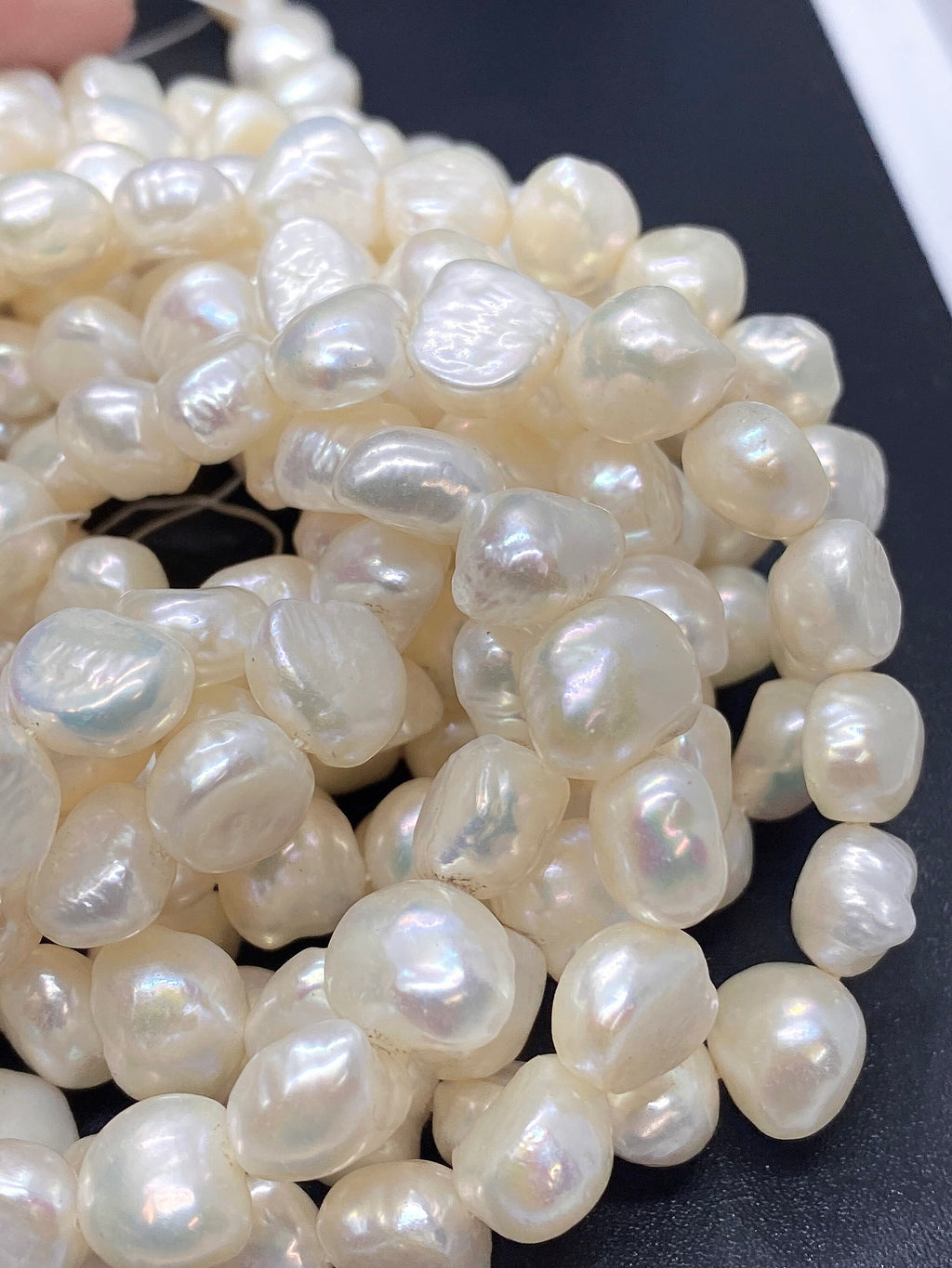 AAA High quality 10-11mm Big Baroque Pearl Ivory white Freshwater pearls Pebble nugget shape 15" 42+pc loose pearl beads New SALE #BA4105A