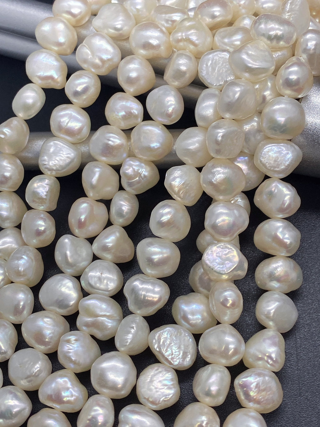 AAA High quality 10-11mm Big Baroque Pearl Ivory white Freshwater pearls Pebble nugget shape 15" 42+pc loose pearl beads New SALE #BA4105A