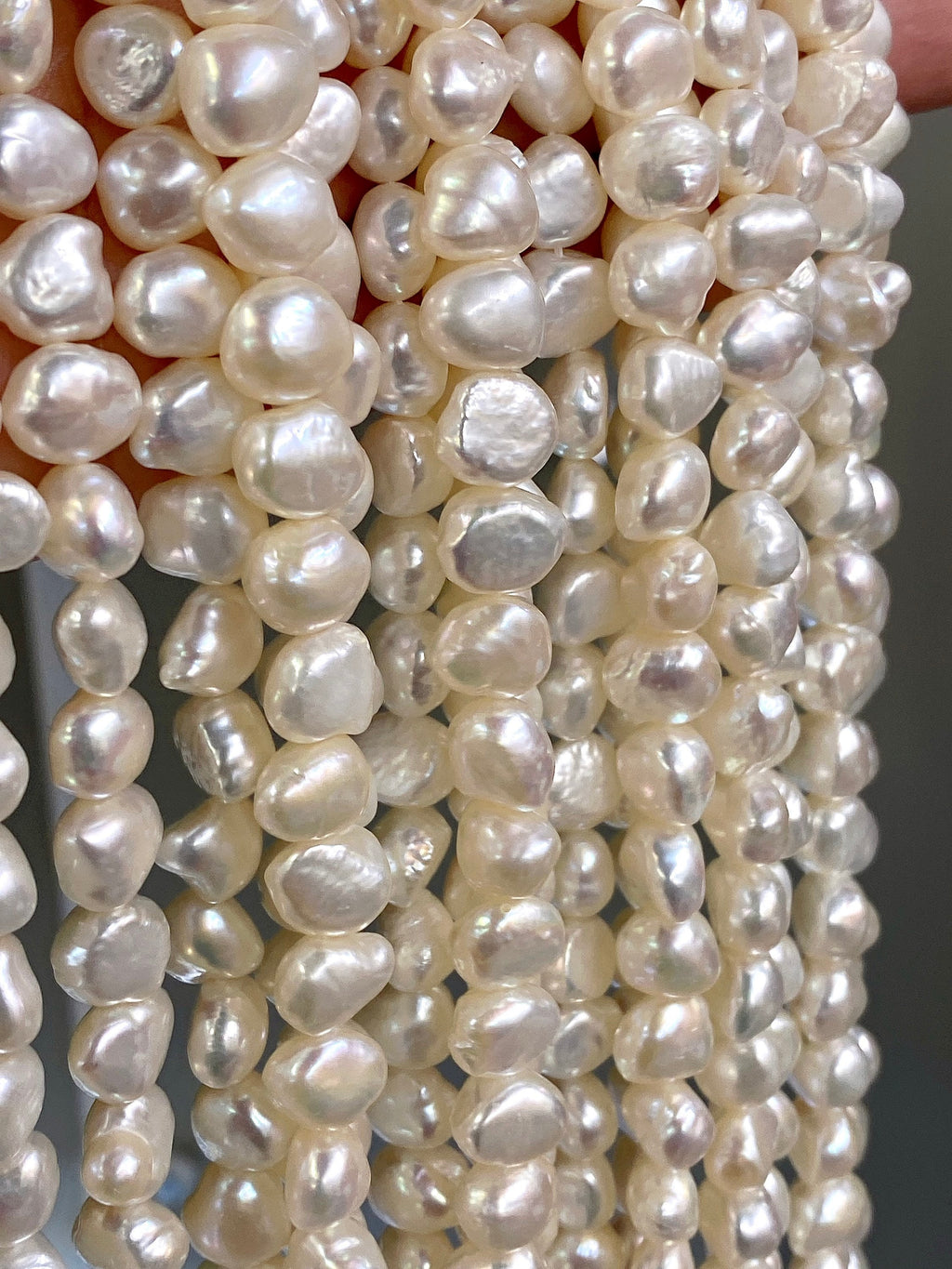 AAA High quality 10-11mm Big Baroque Pearl Ivory white Freshwater pearls Pebble nugget shape 15" 42+pc loose pearl beads New SALE #BA4105A