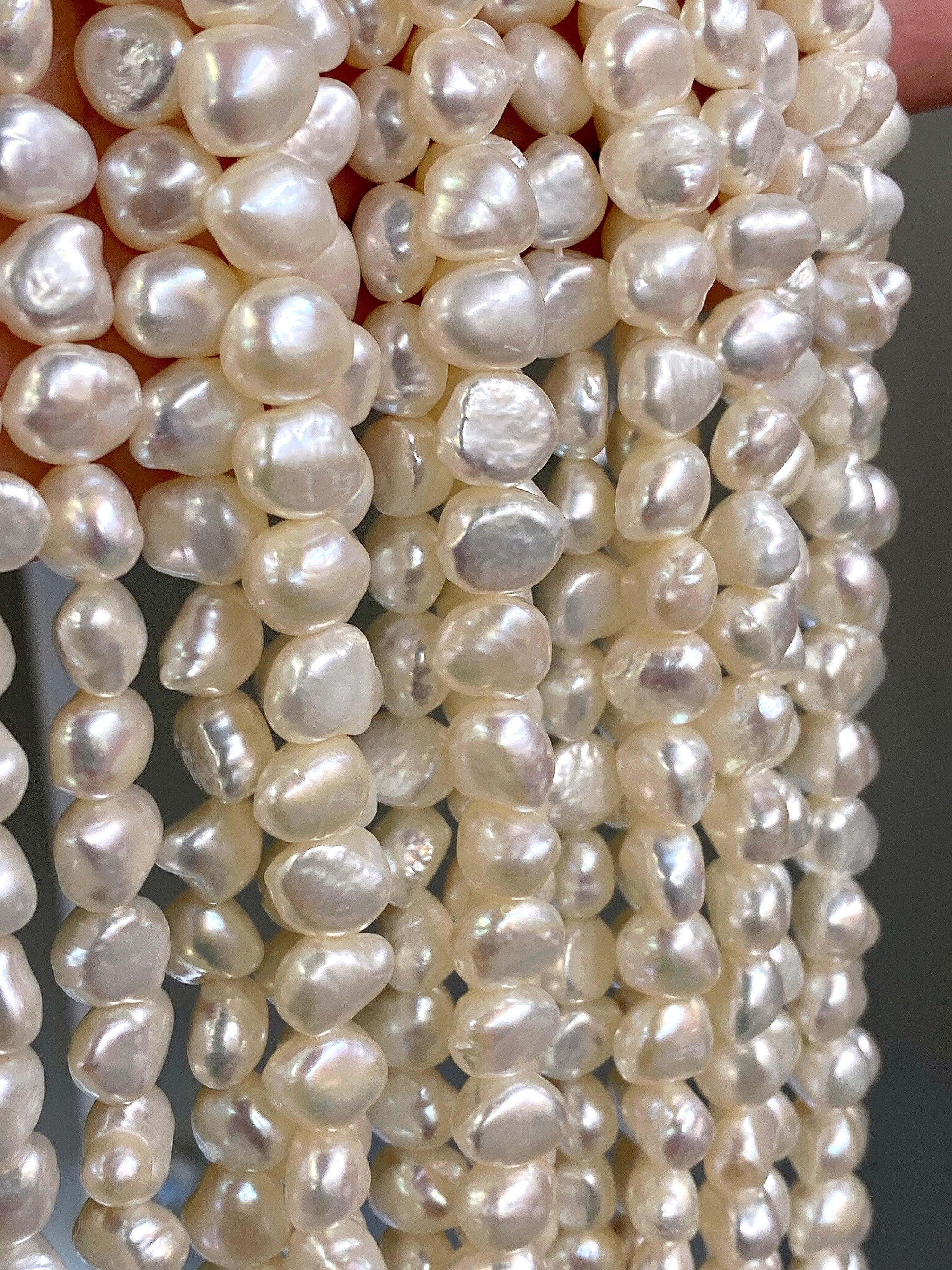 AAA High quality 10-11mm Big Baroque Pearl Ivory white Freshwater pearls Pebble nugget shape 15" 42+pc loose pearl beads New SALE #BA4105A