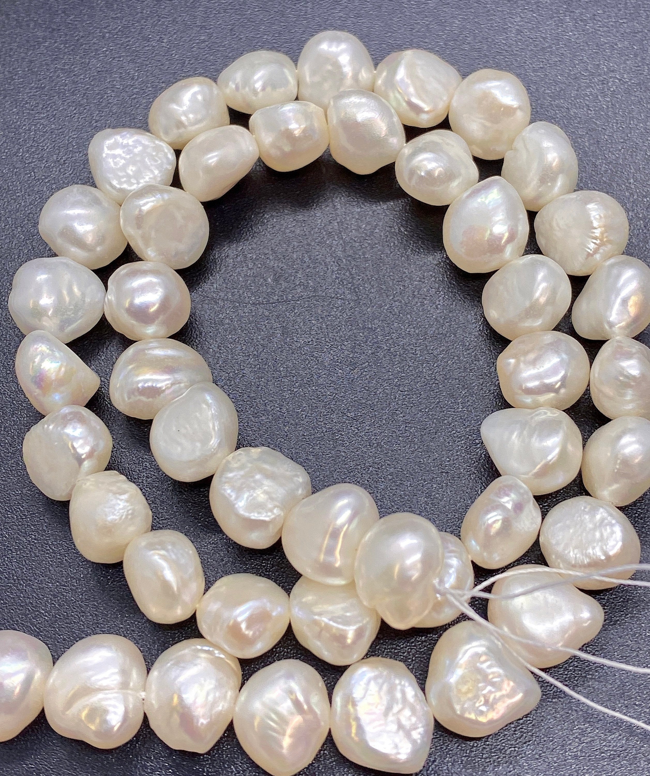 AAA High quality 10-11mm Big Baroque Pearl Ivory white Freshwater pearls Pebble nugget shape 15" 42+pc loose pearl beads New SALE #BA4105A