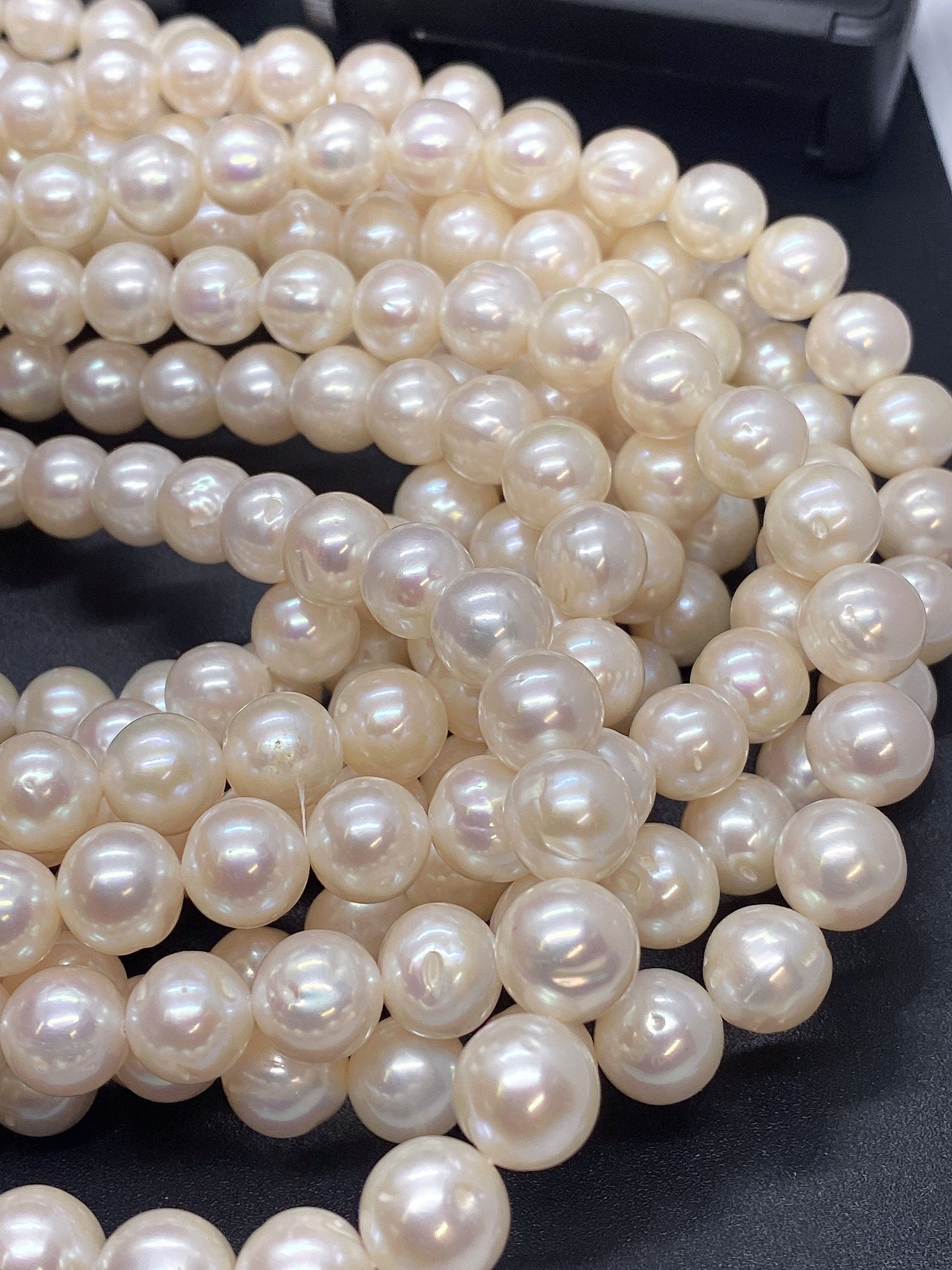 11-12mm A-AA Large Round Freshwater Pearls Off round Potato Pearl Ivory White pearl beads 15'' Full Strand 33 pc genuine pearl--#RS3008A