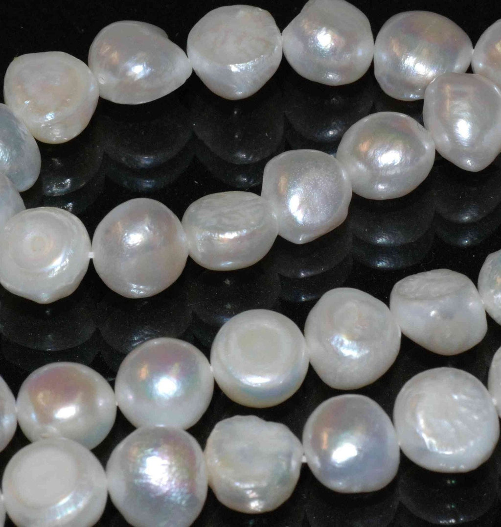11-12mm Large Baroque Freshwater Pearl, genuine pearl, Ivory white cream Large nugget pearl beads---15" full strand ----New SALE #BA4109