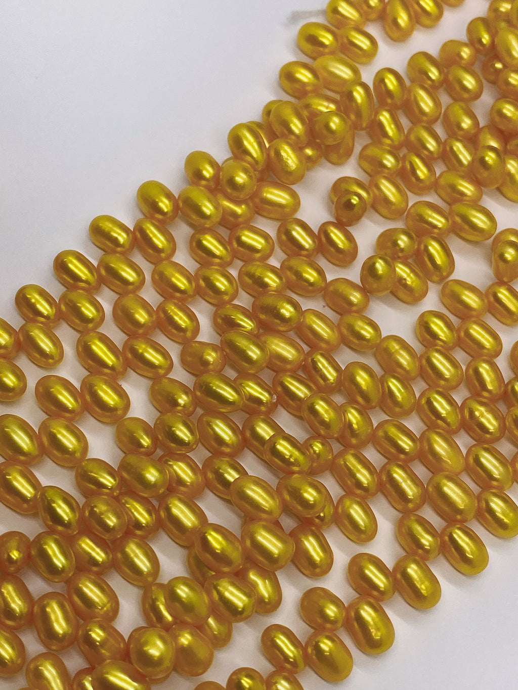 AAA+ Top drilled Dancing Rice Freshwater Pearls 5X8mm green golden yellow bronze Gem quality briolette pearl beads 15" full strand #DR3136